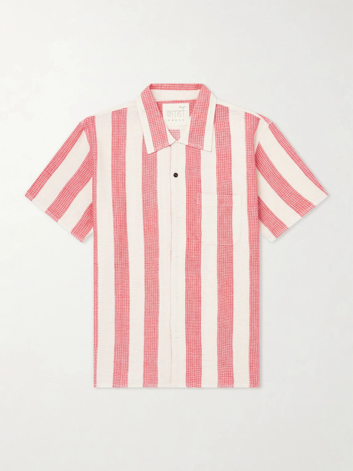 Camp-Collar Striped Cotton Shirt - 1