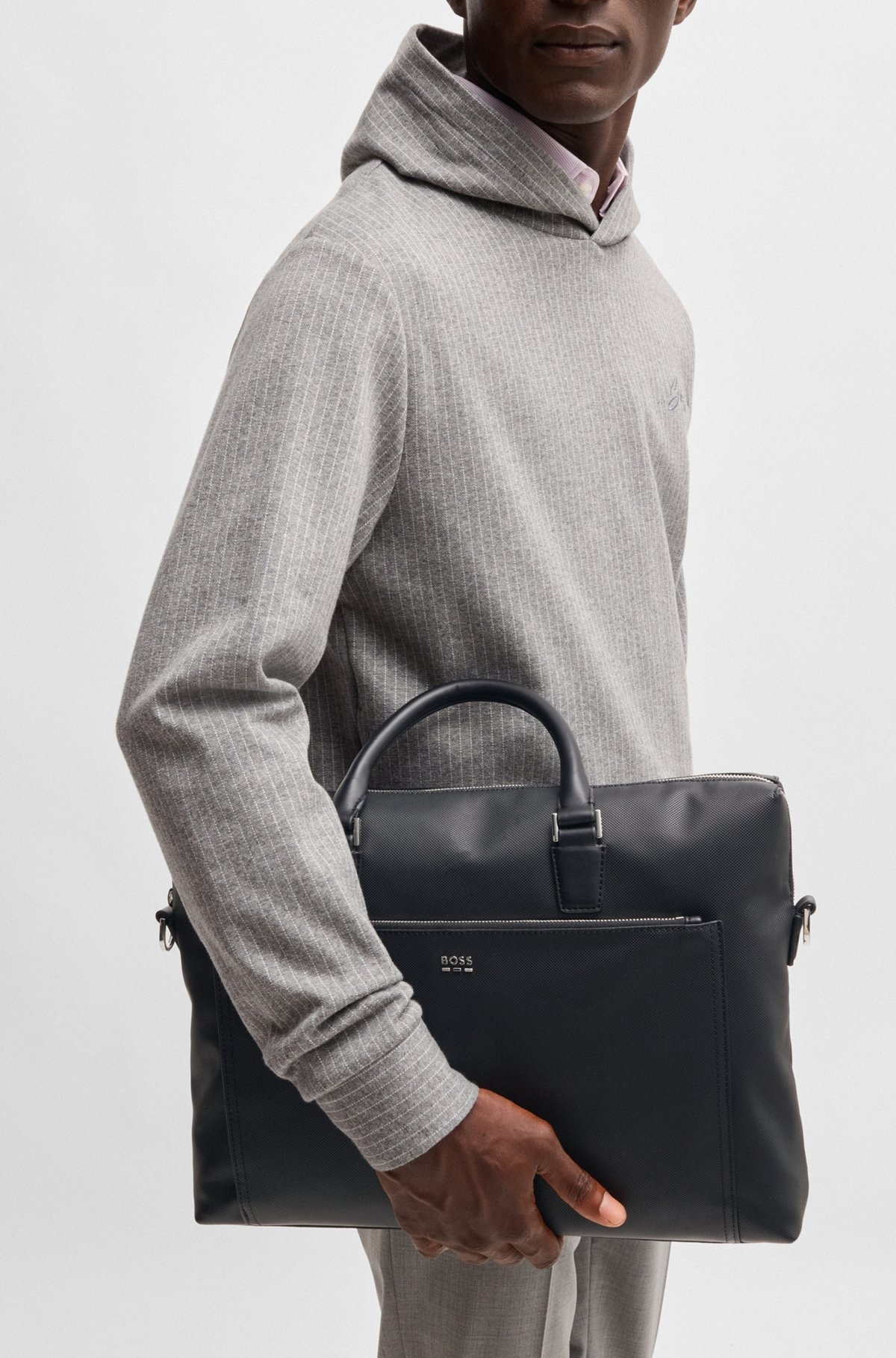 TEXTURED DOCUMENT CASE WITH HARDWARE TRIMS - 4