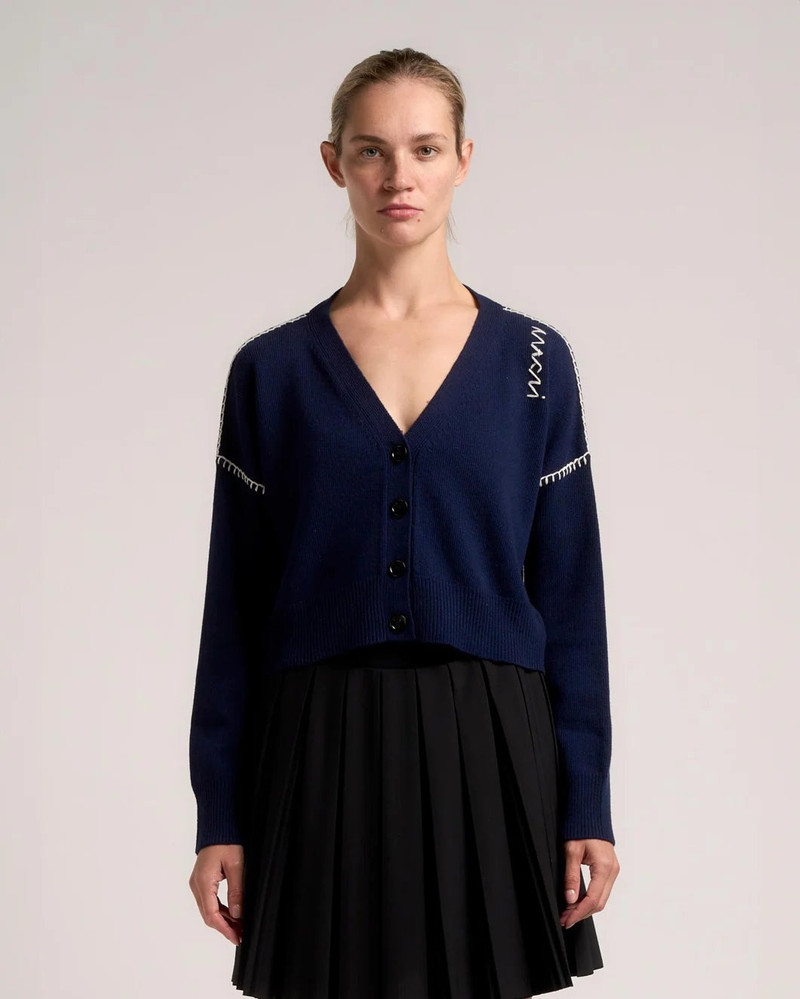 Marni LONG SLEEVE CARDIGAN WITH MARNI MENDING outlook