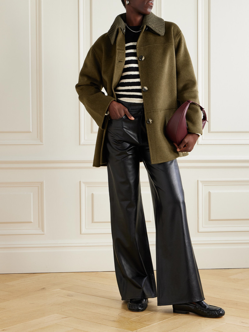 Proenza Schouler Lisa Ribbed Knit-trimmed Wool-blend Coat outlook