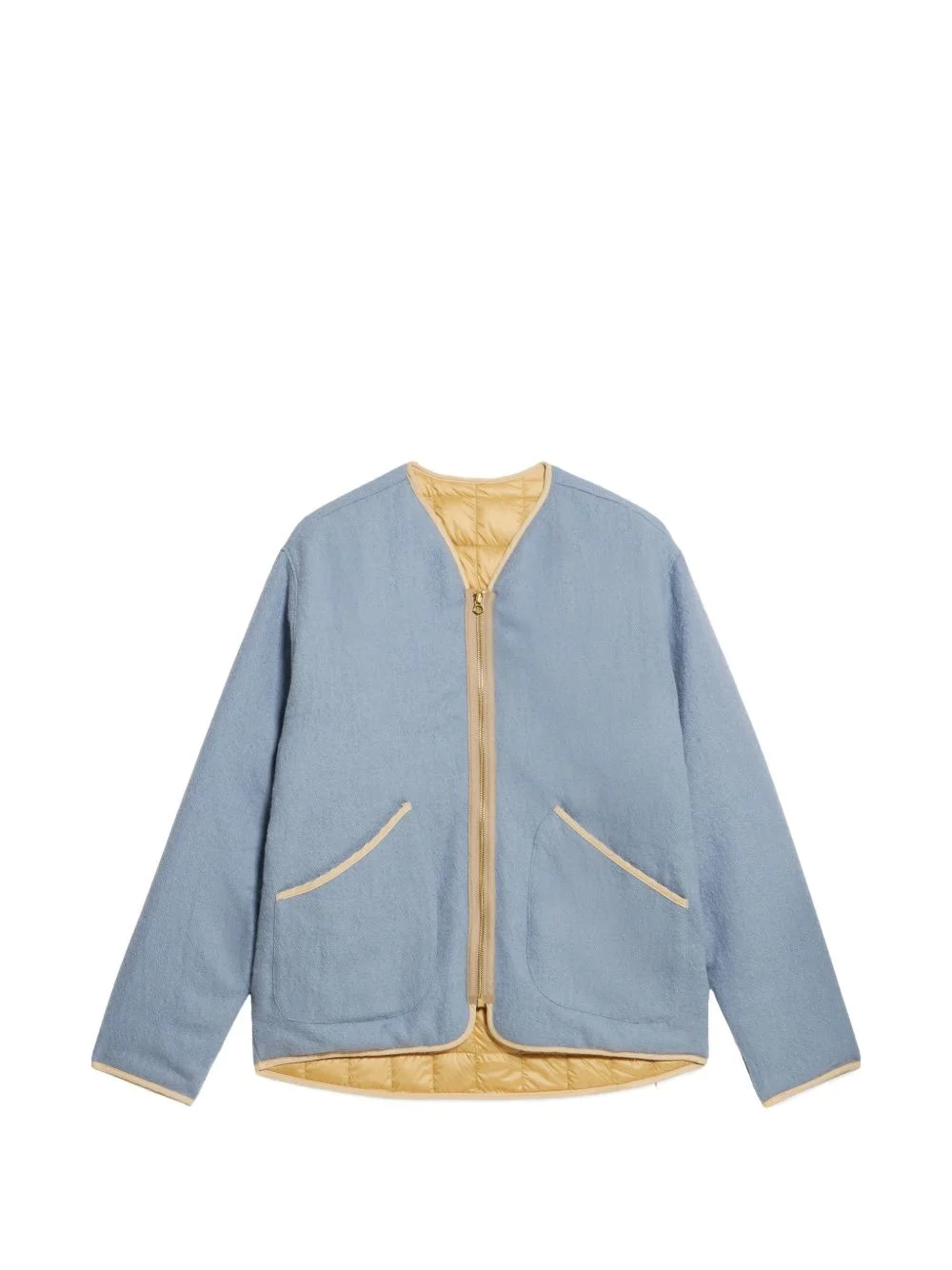 patch pocket zip wool jacket - 1
