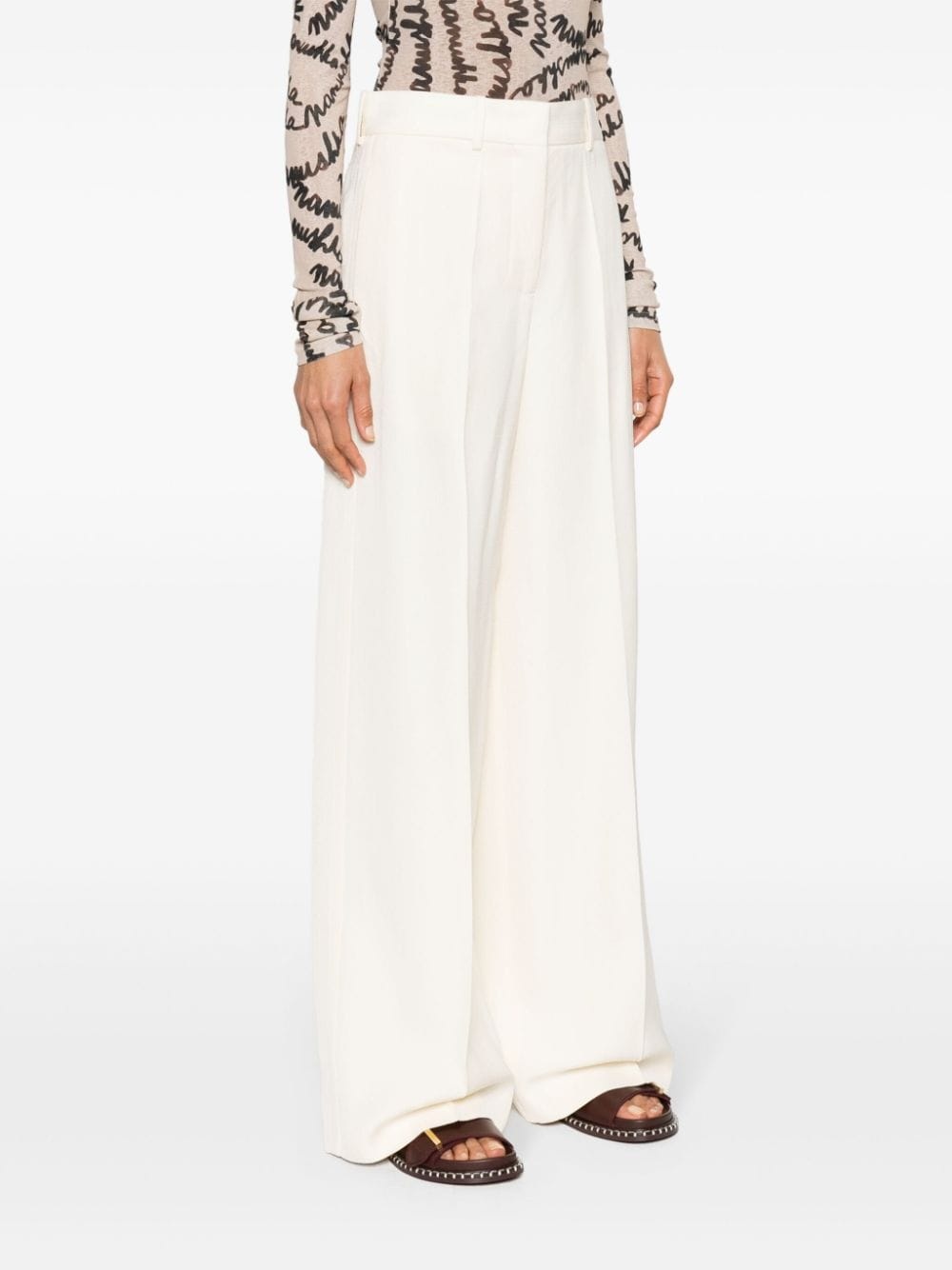 wide-leg tailored trousers - 3