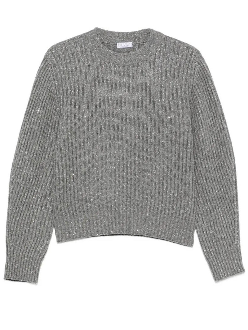 SWEATER SPARKLING & DAZZLING IN CASHMERE AND WOOL RIBBED 1