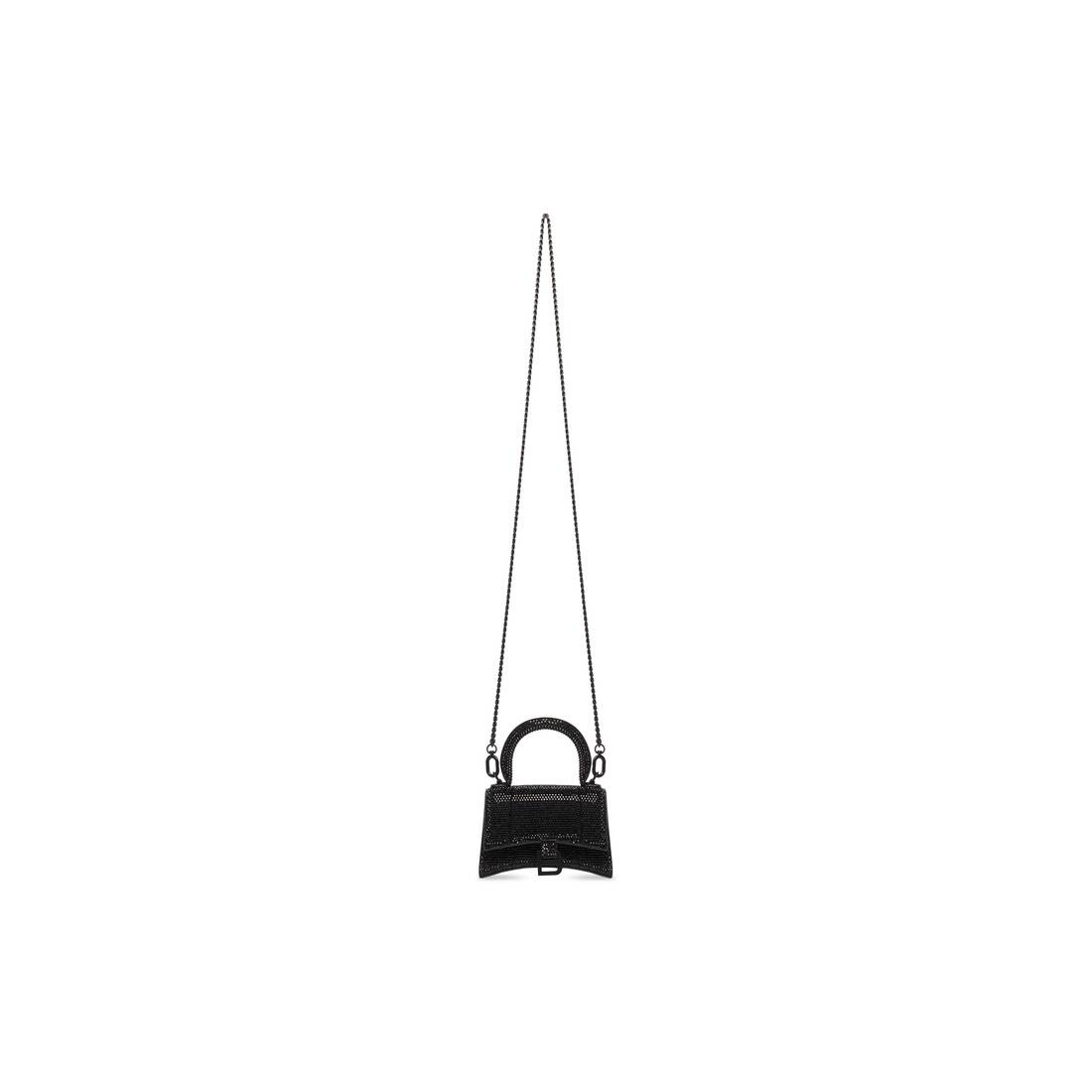 hourglass mini handbag with chain and rhinestones - 6
