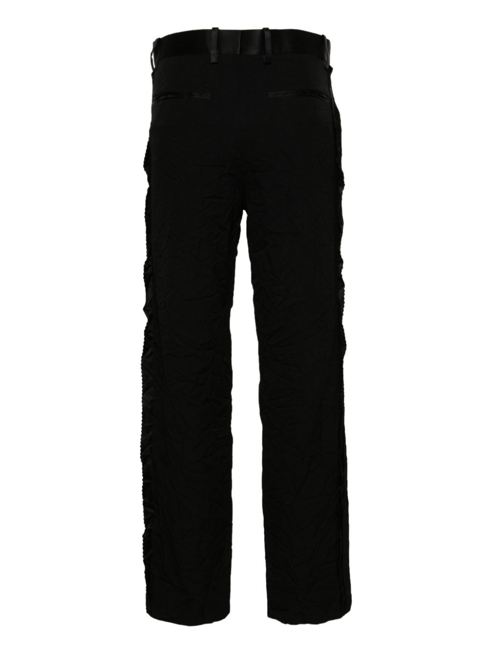 mid-rise crinkled straight-leg trousers - 2