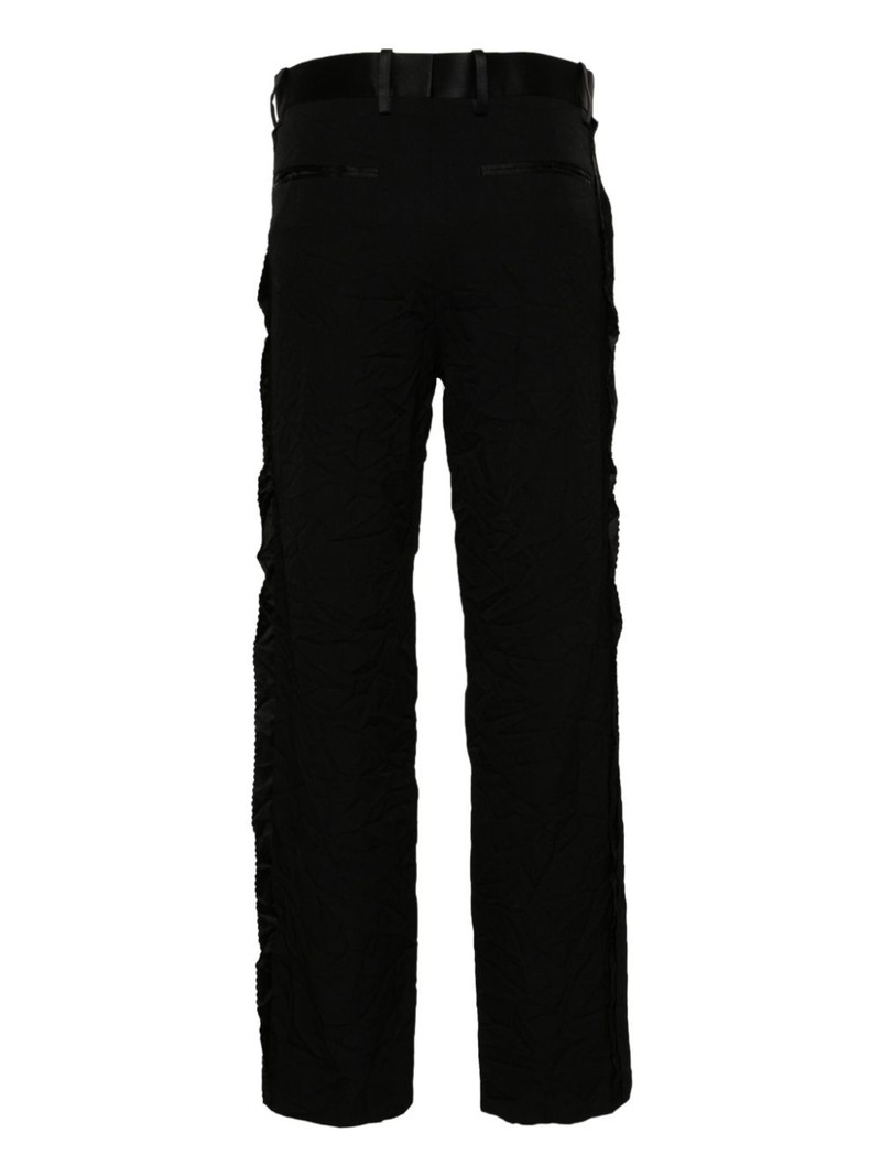 UNDERCOVER mid-rise crinkled straight-leg trousers outlook