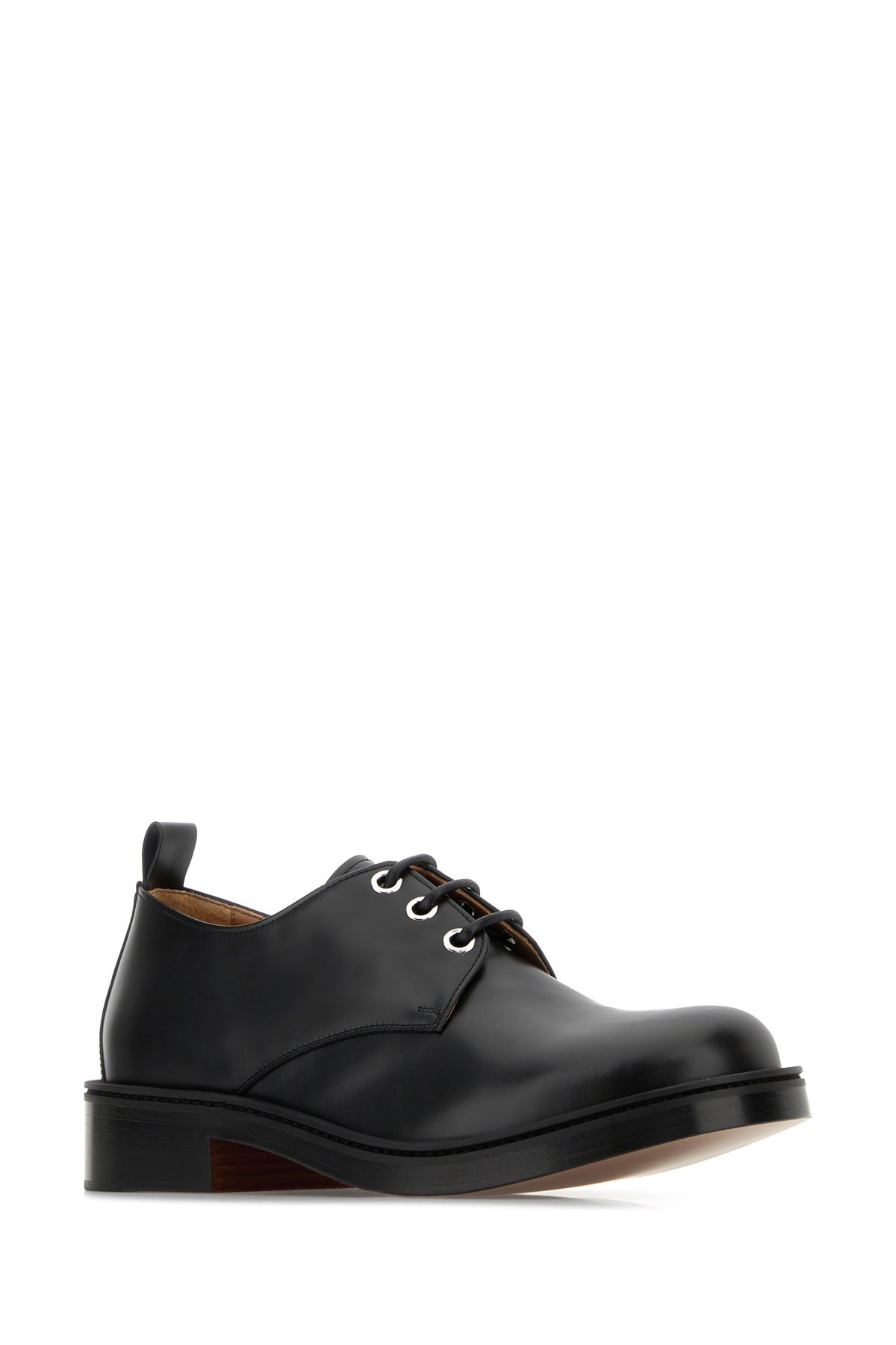 Black leather lace-up shoes - 2