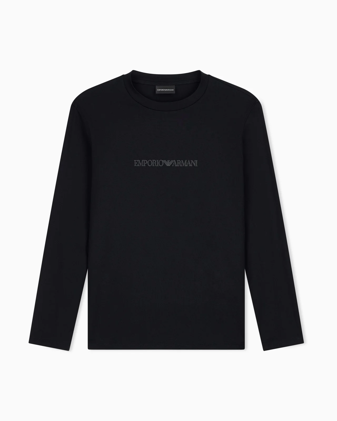 SLIM-FIT PIMA JERSEY JUMPER WITH PRINTED LOGO - 1