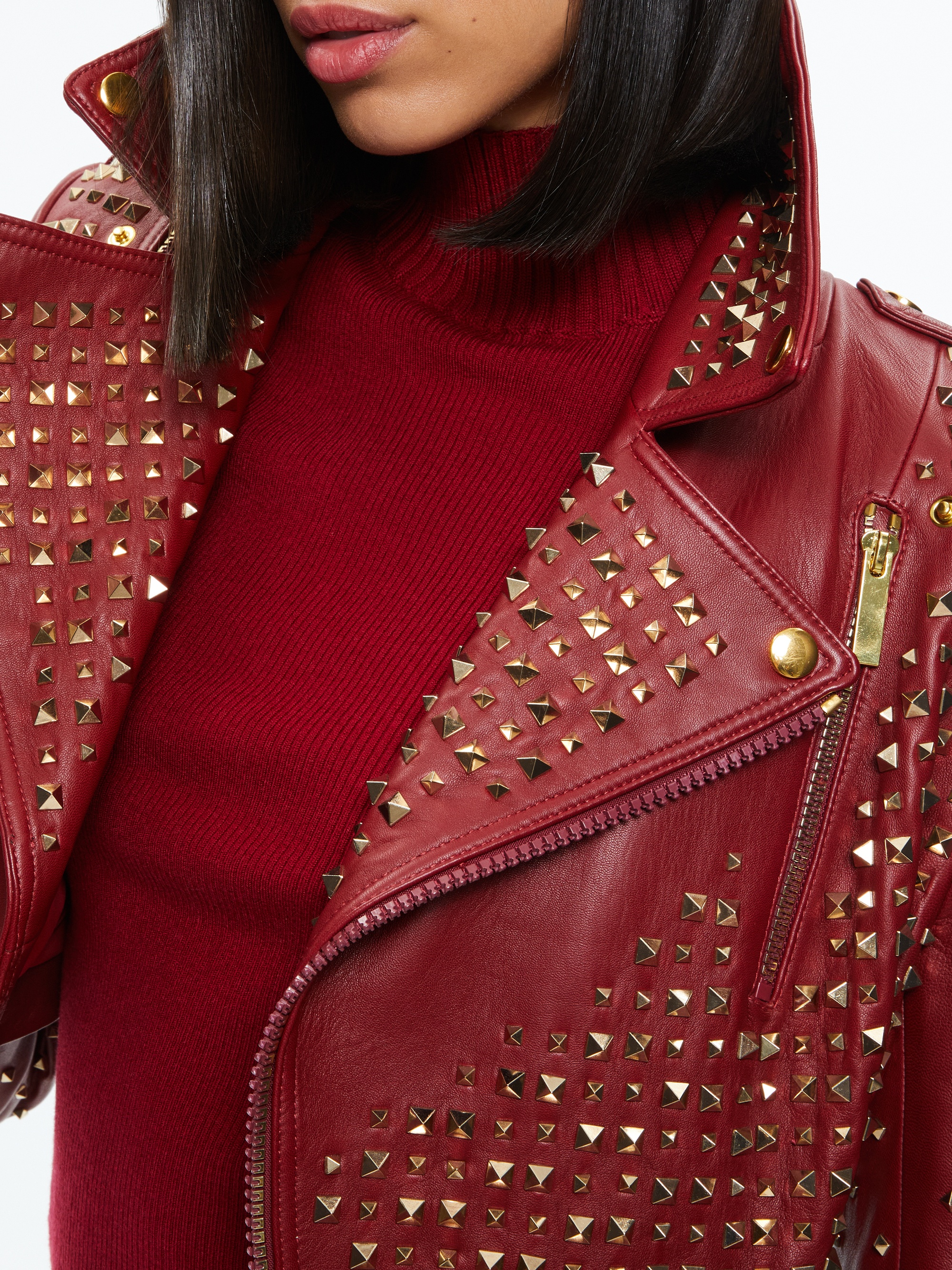 KRISHNA LEATHER CROPPED MOTO JACKET - 4