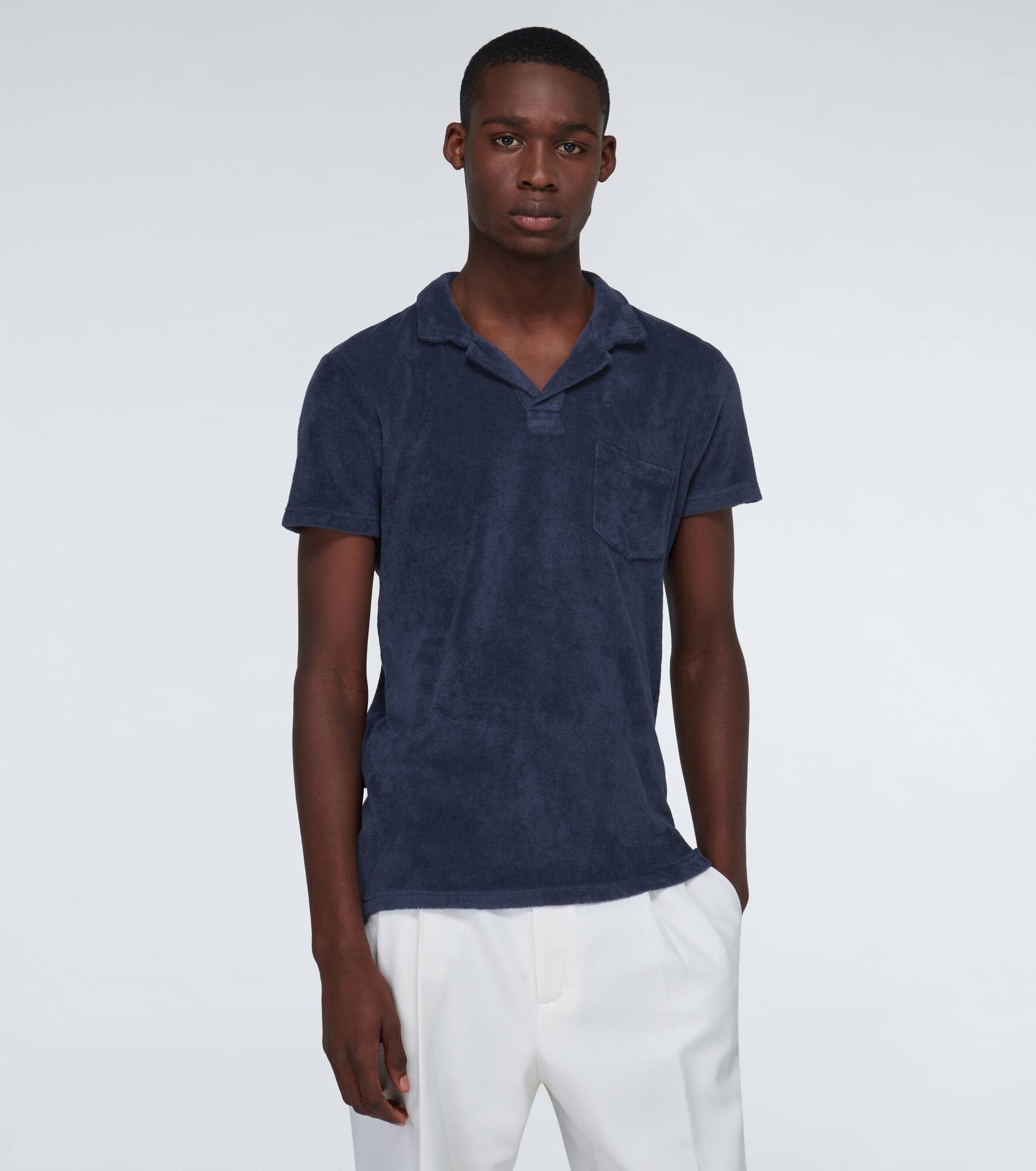 Terry toweling cotton polo shirt - 3