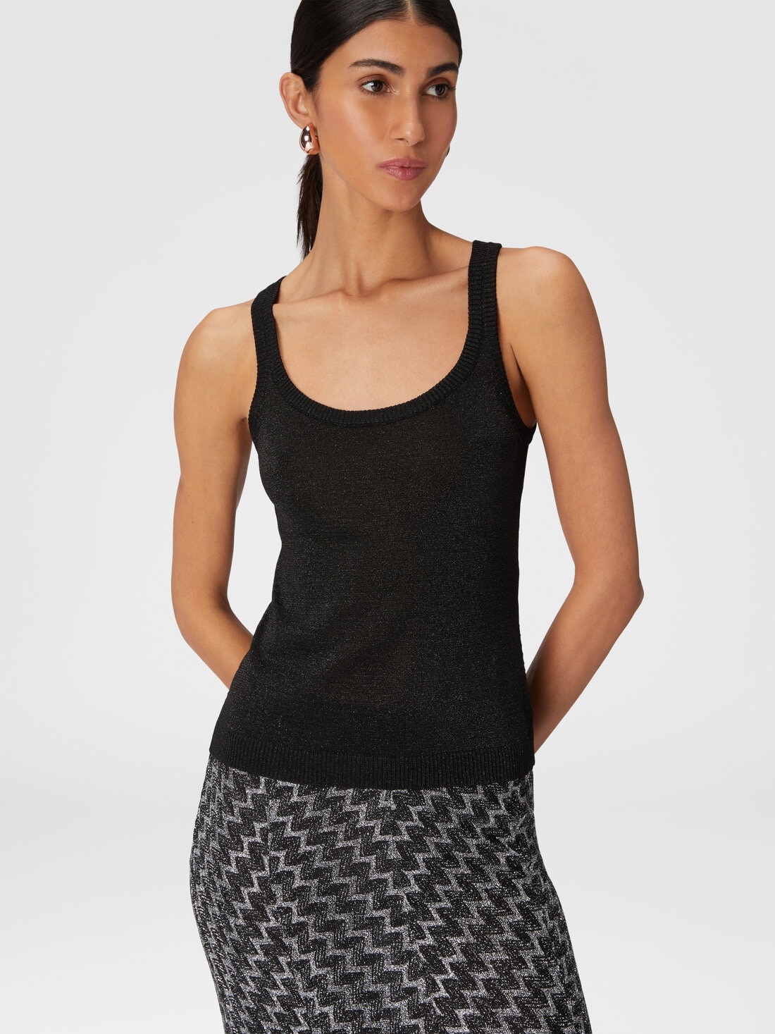 Glitter-effect viscose tank top - 4