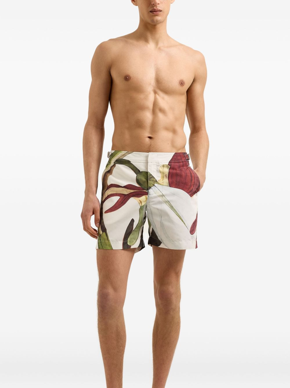Bulldog floral-print swim shorts - 3