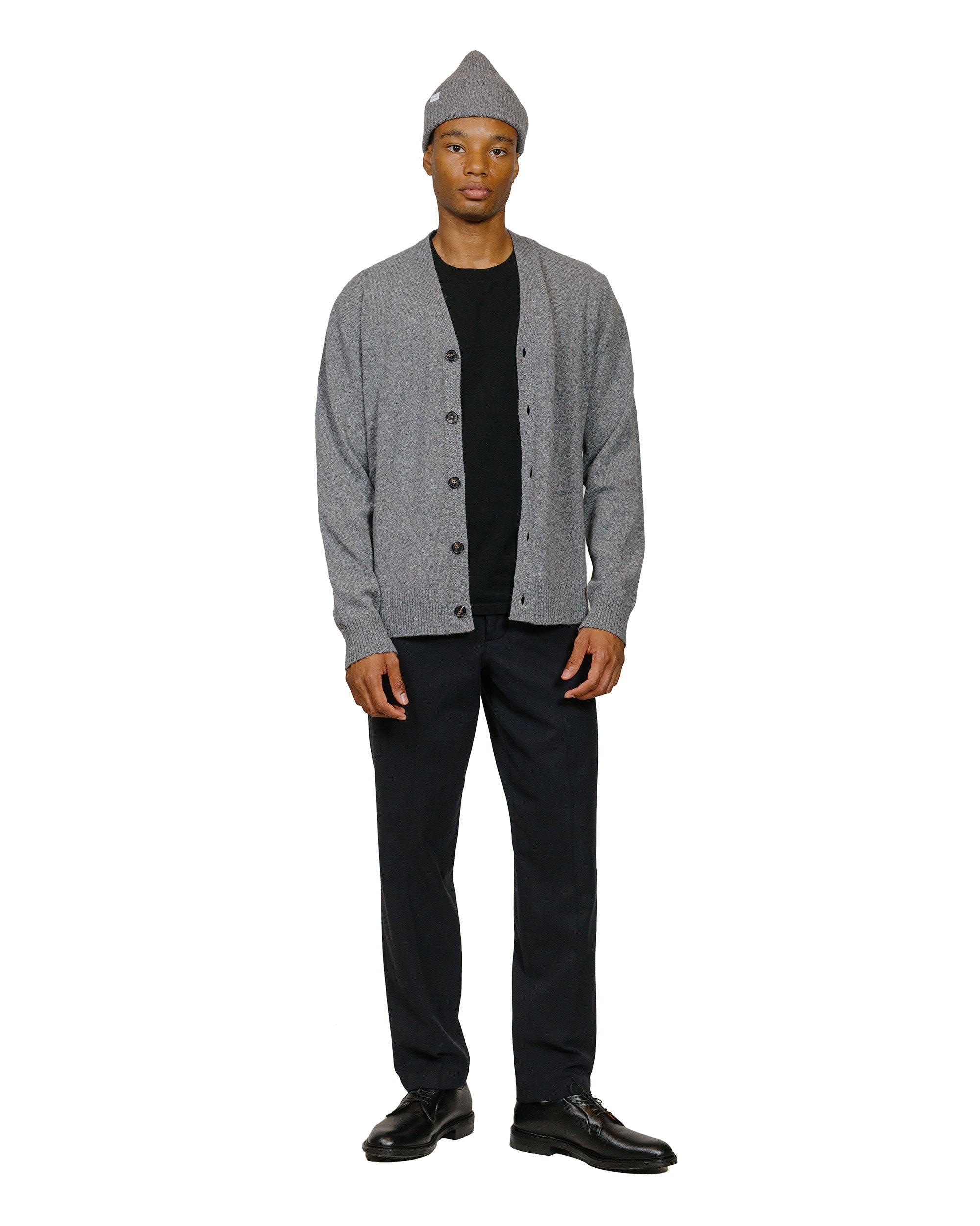 Standard Merino Lambswool Cardigan Grey Melange - 4