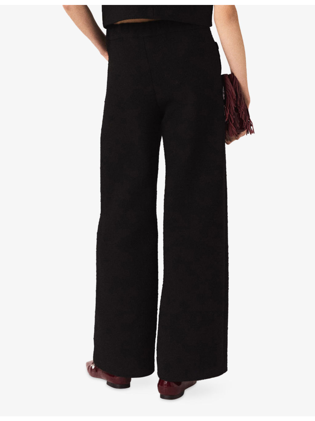 Velvet-Stripe Wide-Leg Tweed Trousers - 4