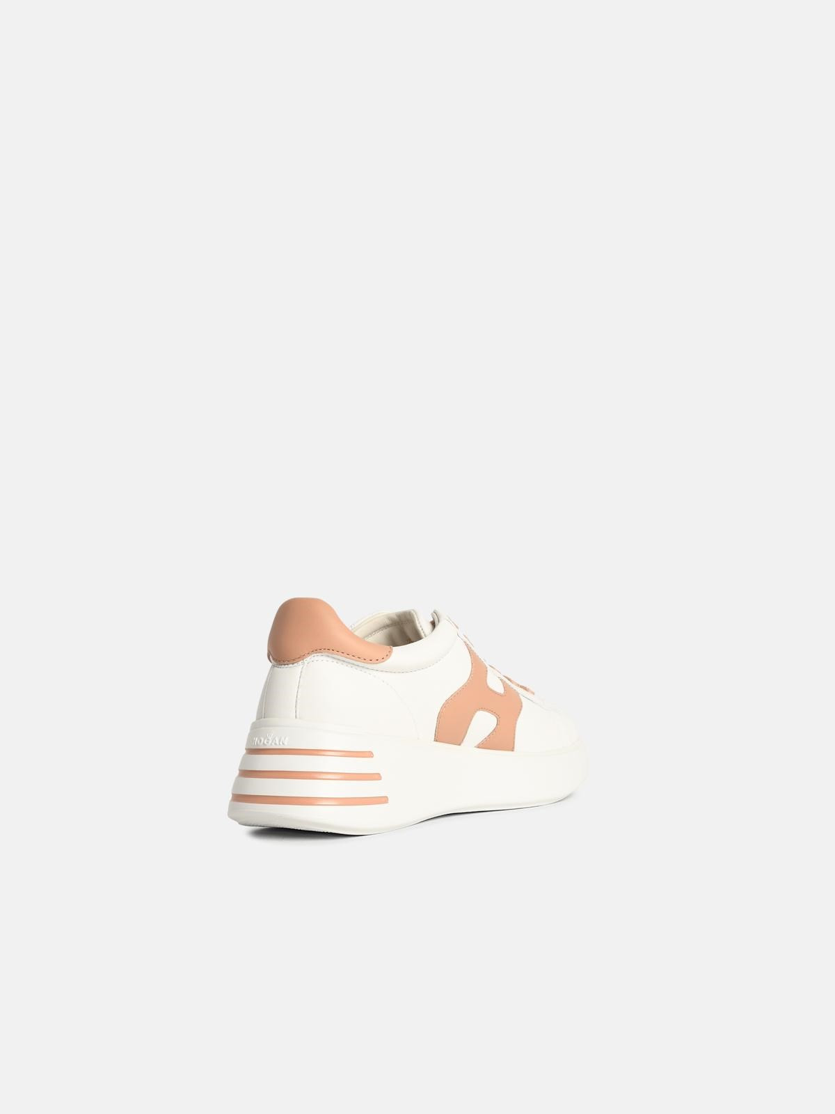 'REBEL' WHITE LEATHER SNEAKERS - 3