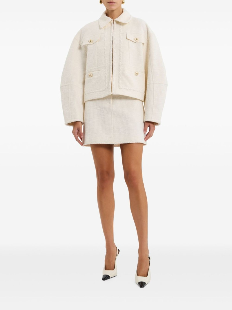 REBECCA VALLANCE bouclé button-up jacket outlook