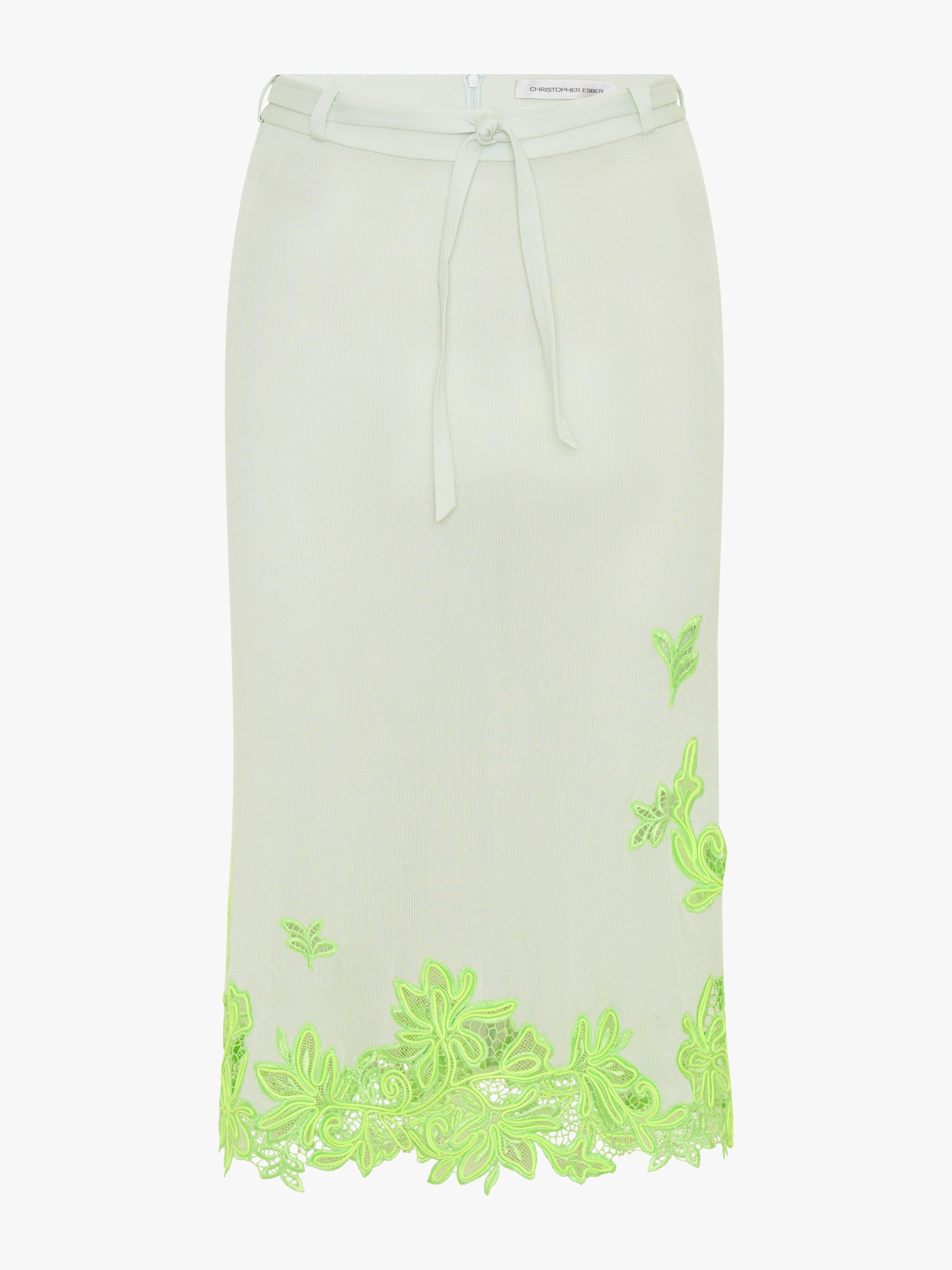 Hibiscus Embroidered Rib Skirt - 7