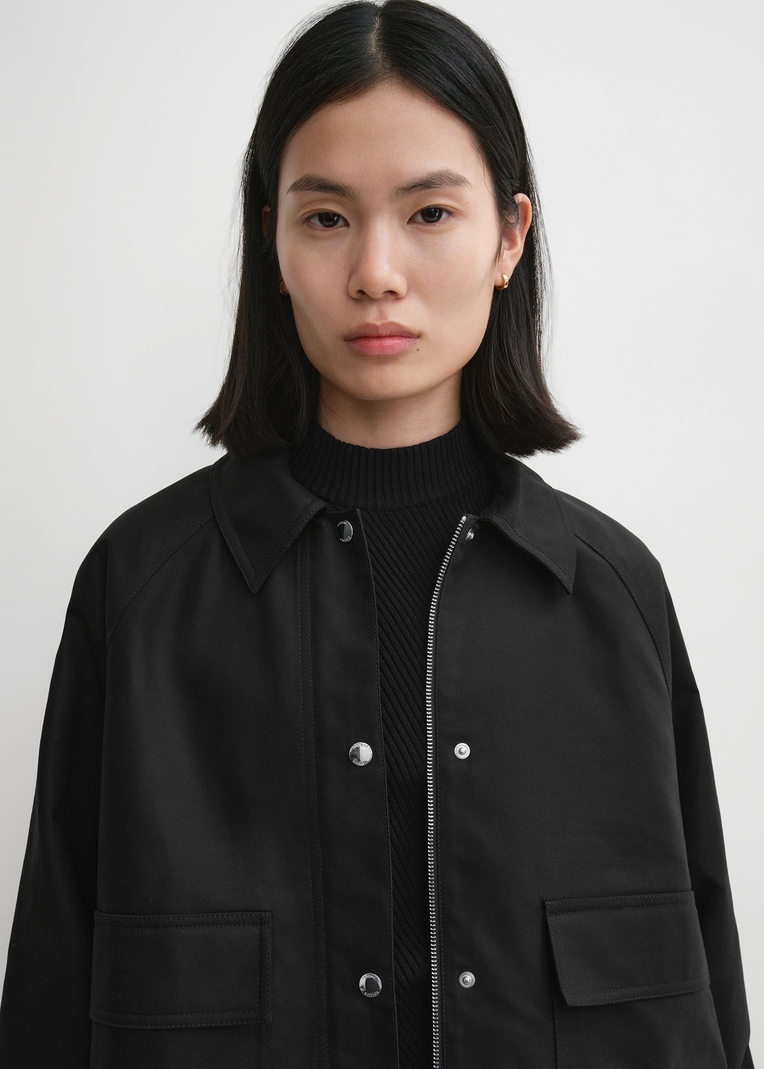 Cropped cotton jacket black - 5