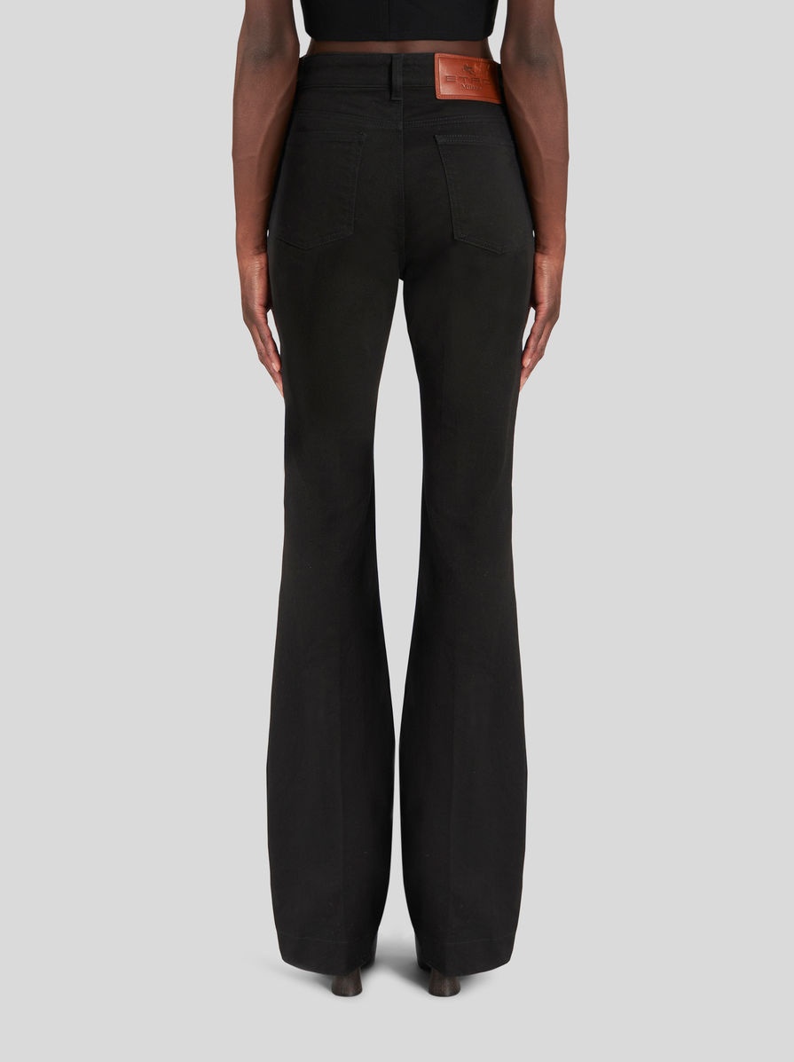 FLARED JEANS WITH FOLIAGE EMBROIDERY - 4