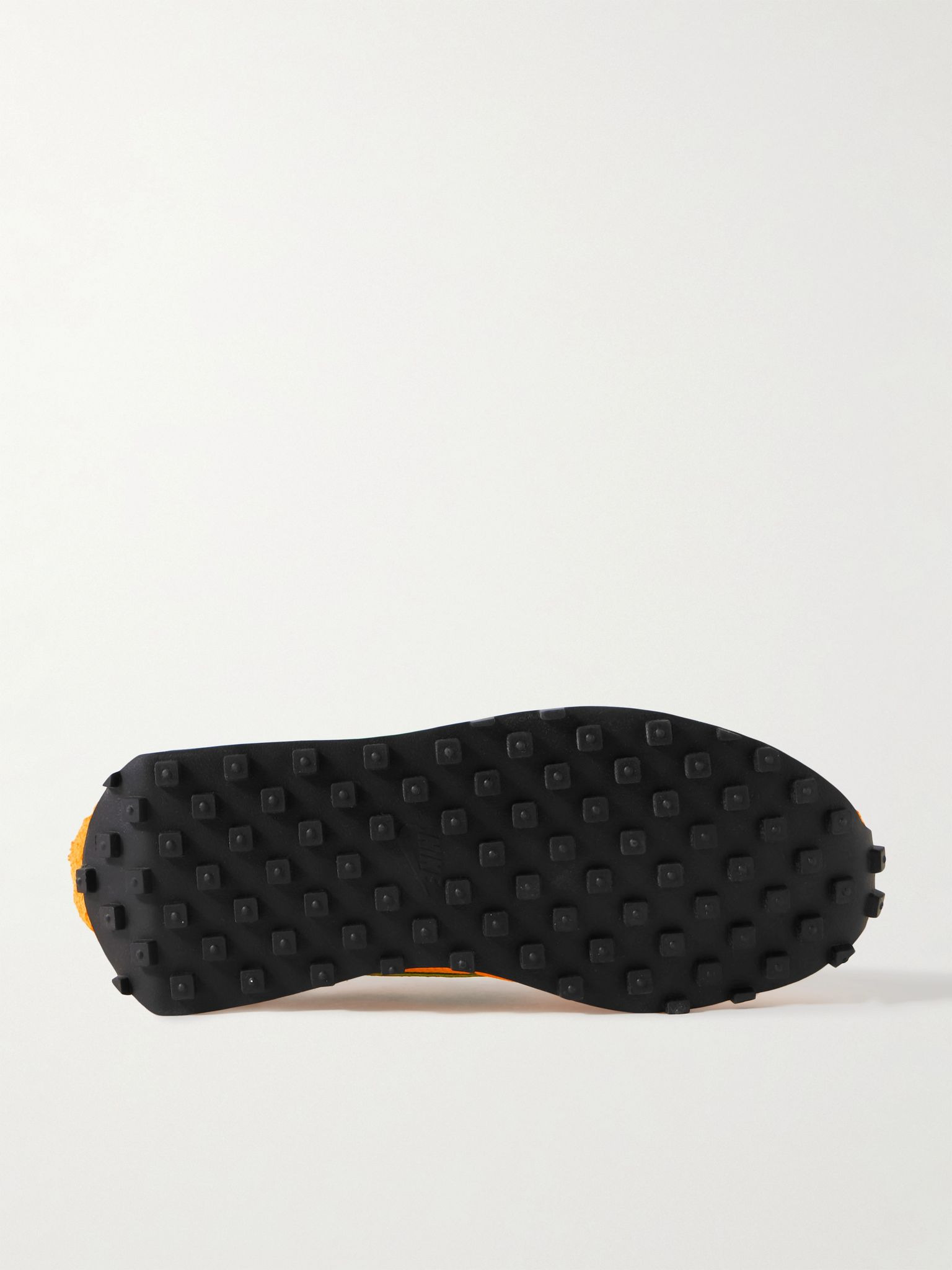LD-1000 Leather and Suede-Trimmed Mesh Sneakers Saffron - 3