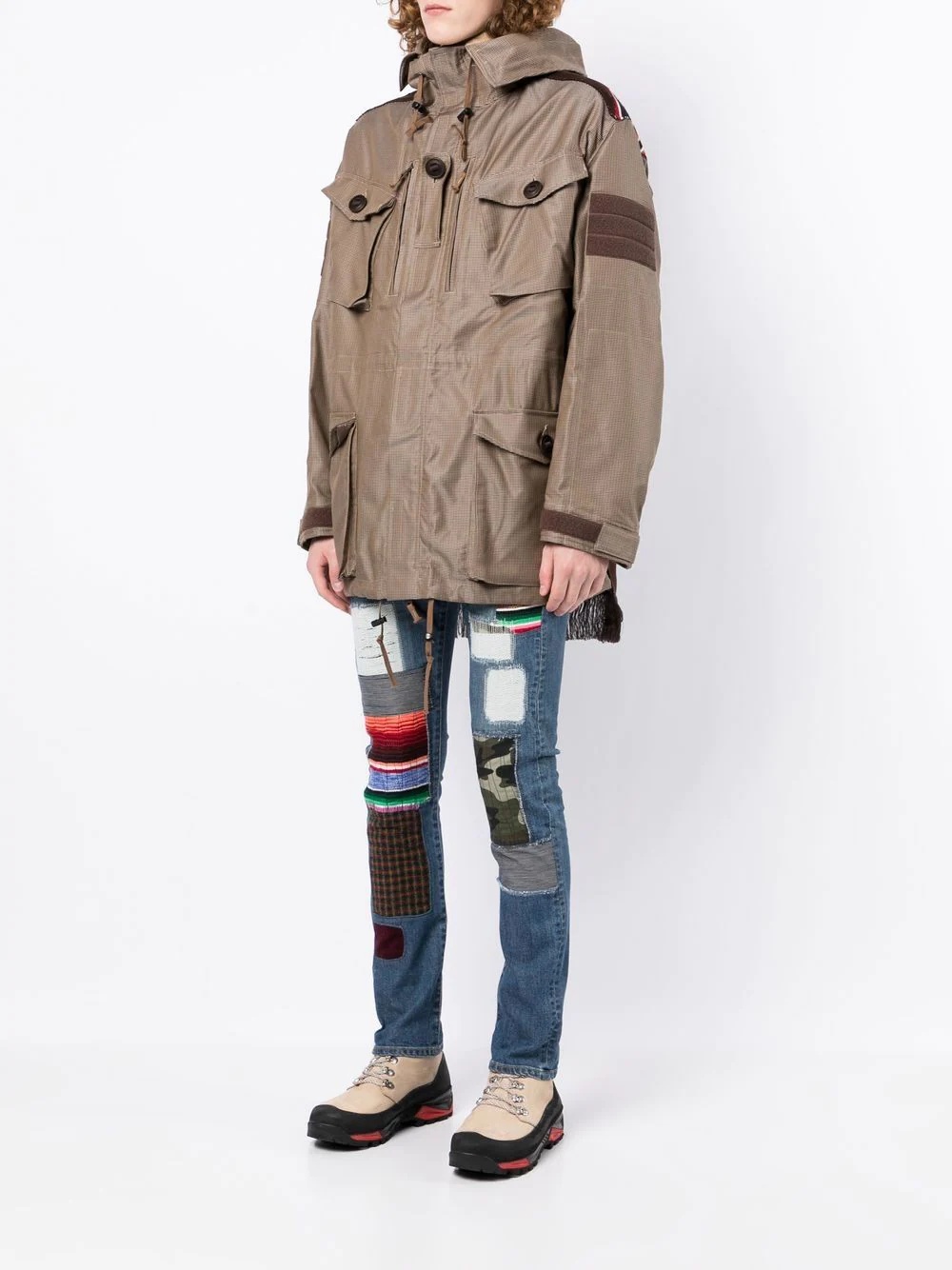 hooded check jacket - 4