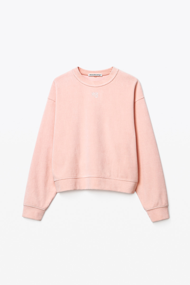 CRYSTAL LOGO PULLOVER IN SOFT VELOUR 1