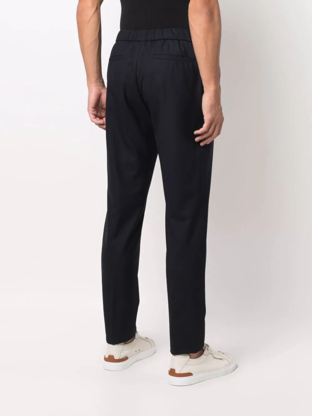 elasticated waistband tapered trousers - 4