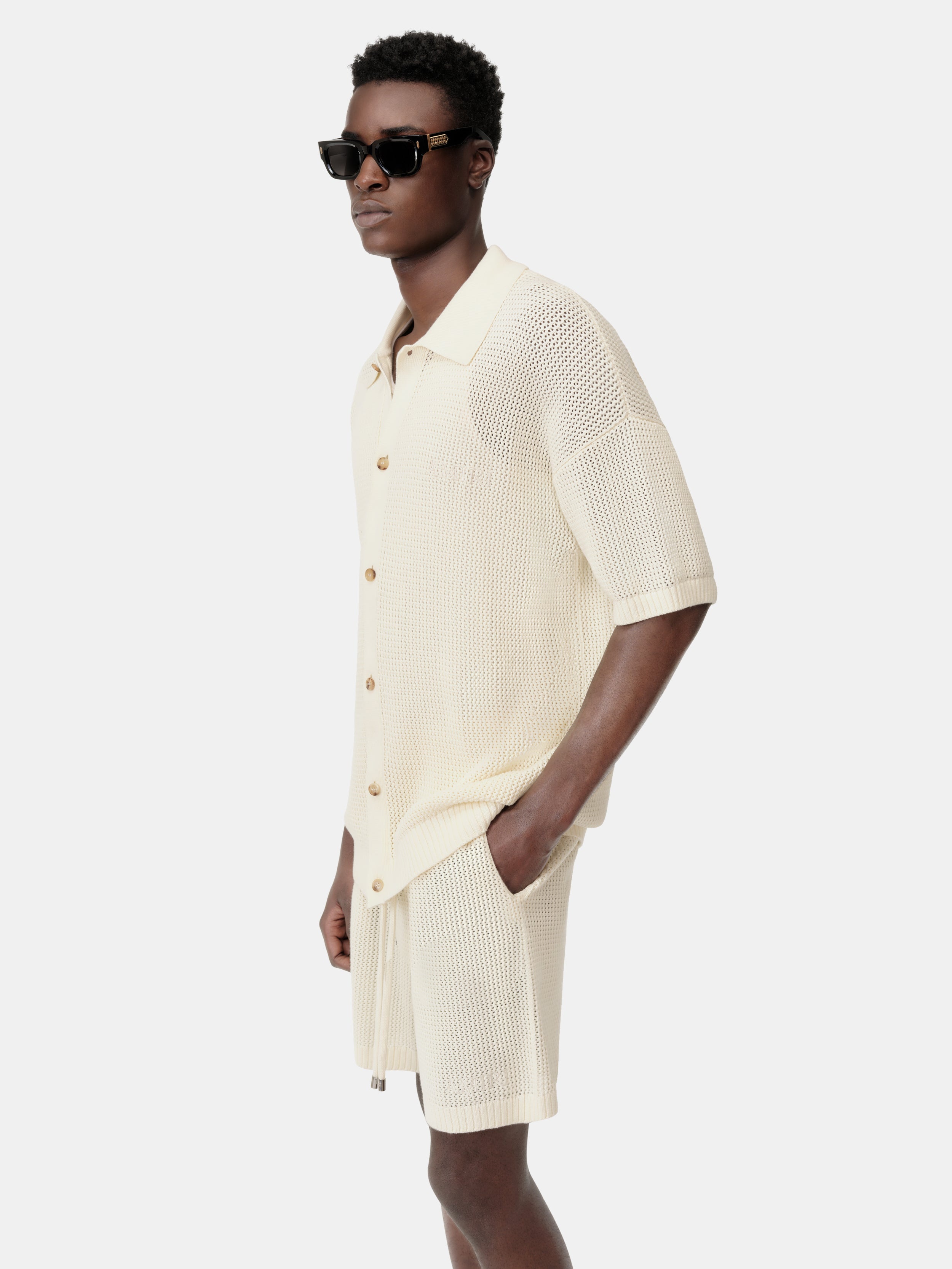 AMIRI CROCHET MESH SHIRT - 5