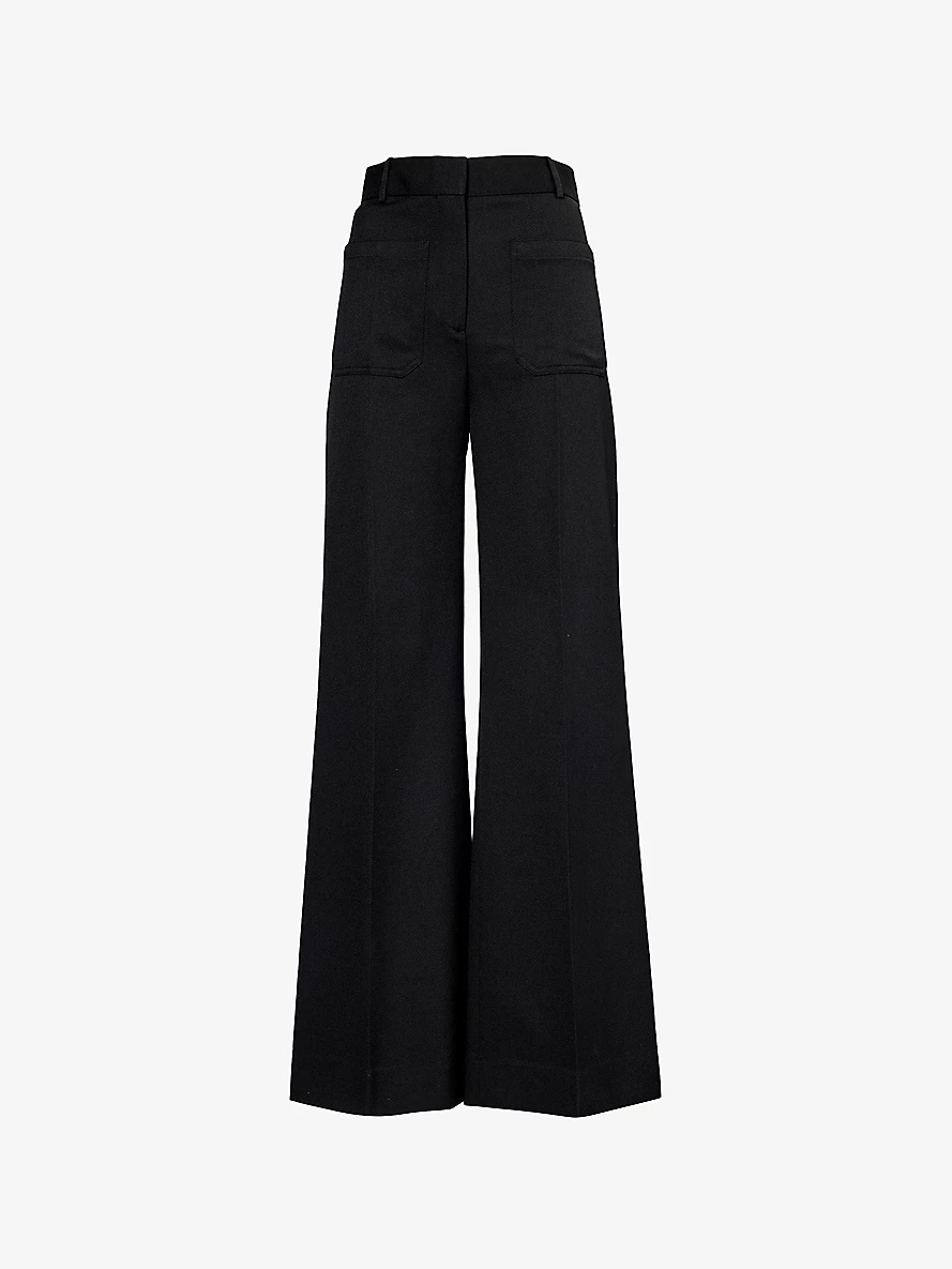 Alina straight-leg high-rise woven-blend trousers - 1