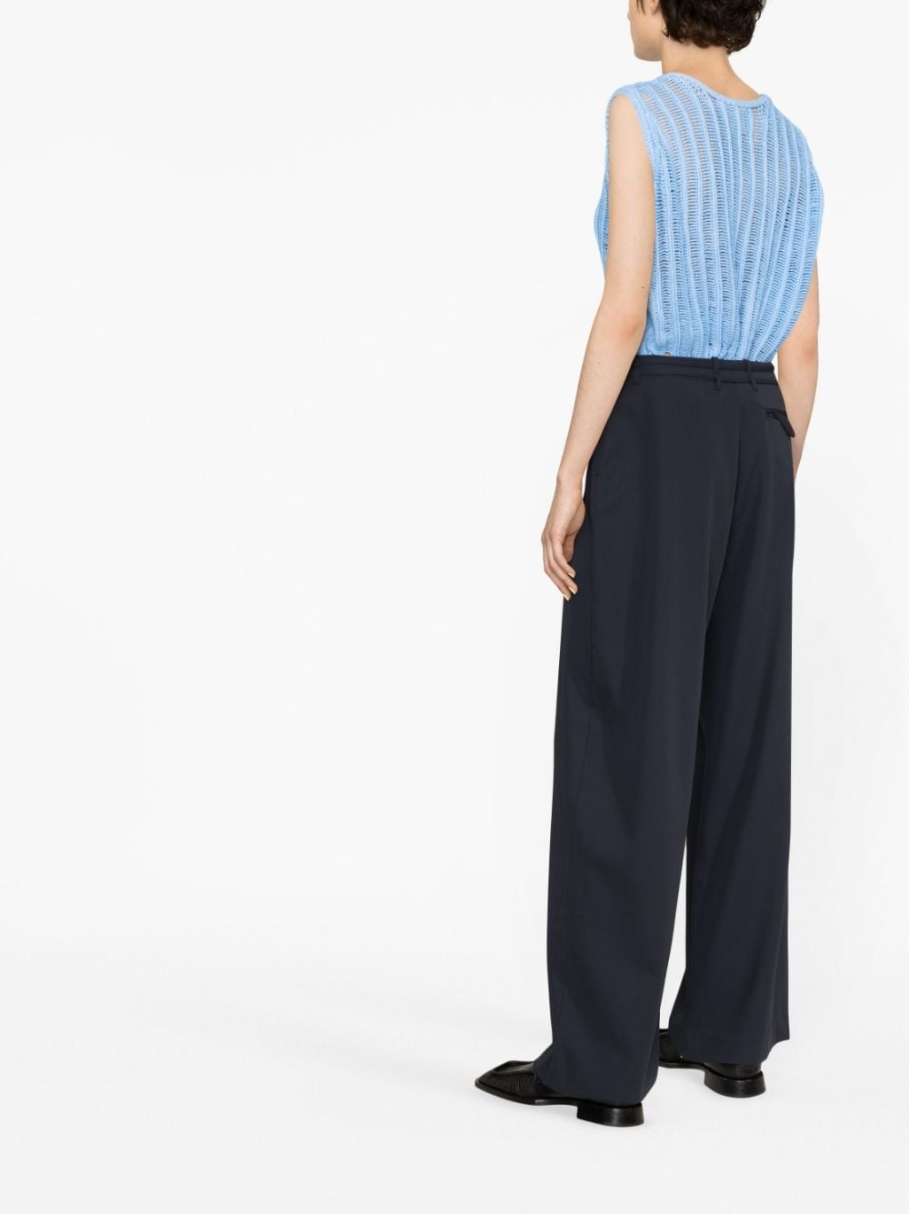 wide-leg wool trousers - 3