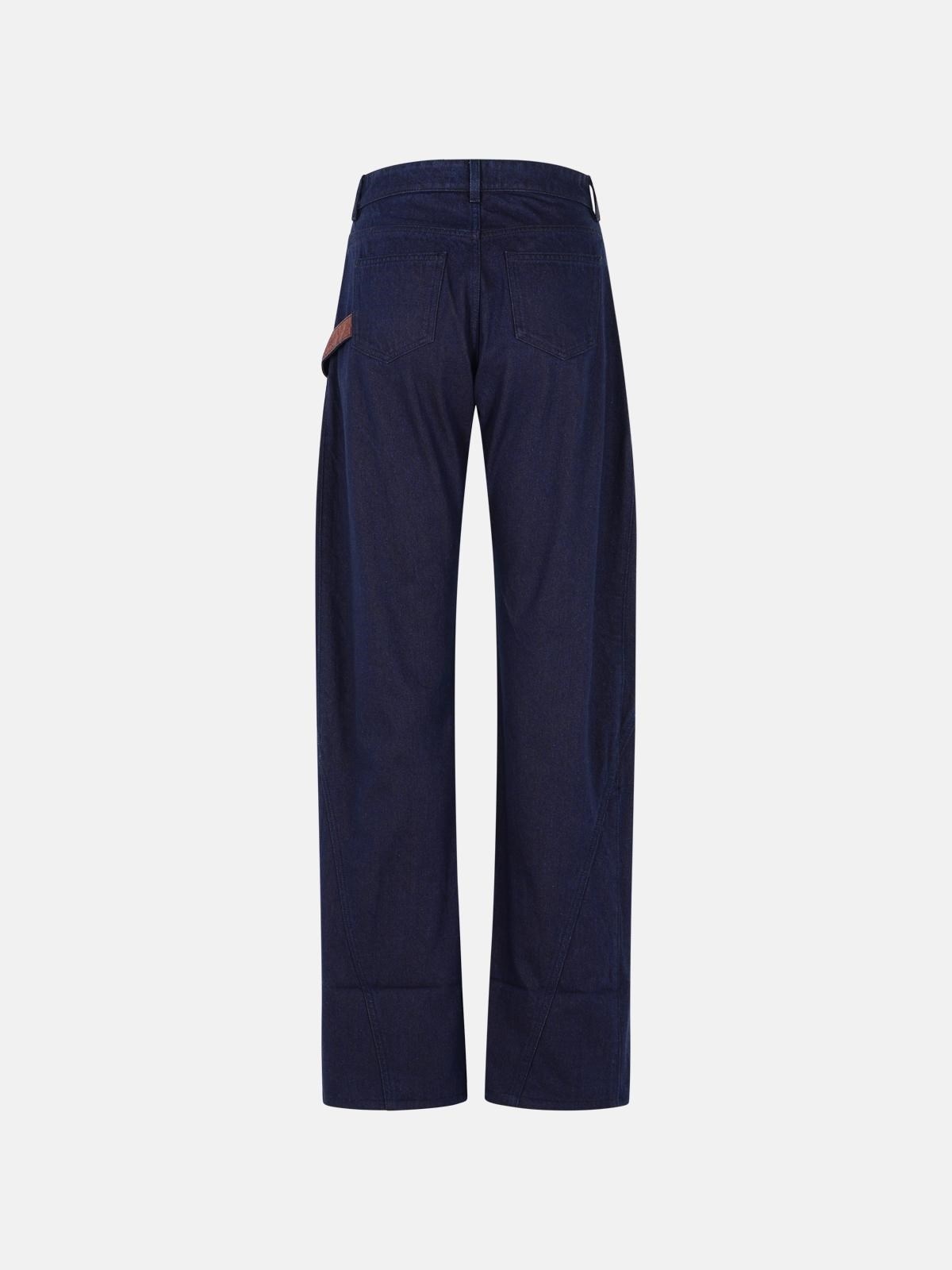 WORKWEAR' COTTON PANTS WITH BLUE TWISTED LEG - 3