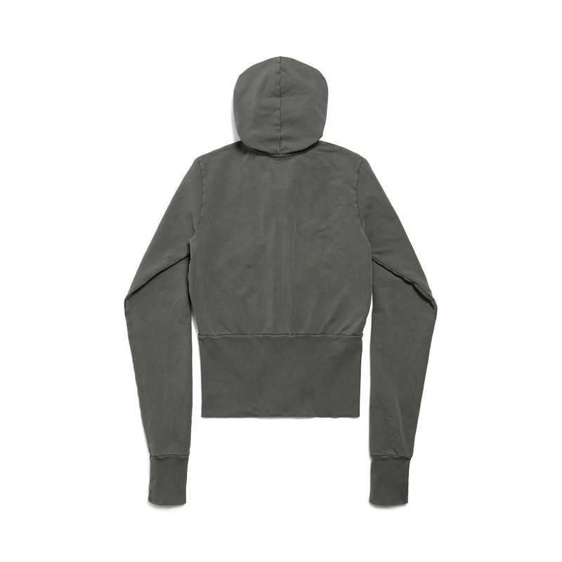 Women's Loop Sports Icon High Rib Zip-up Hoodie in Grey 6