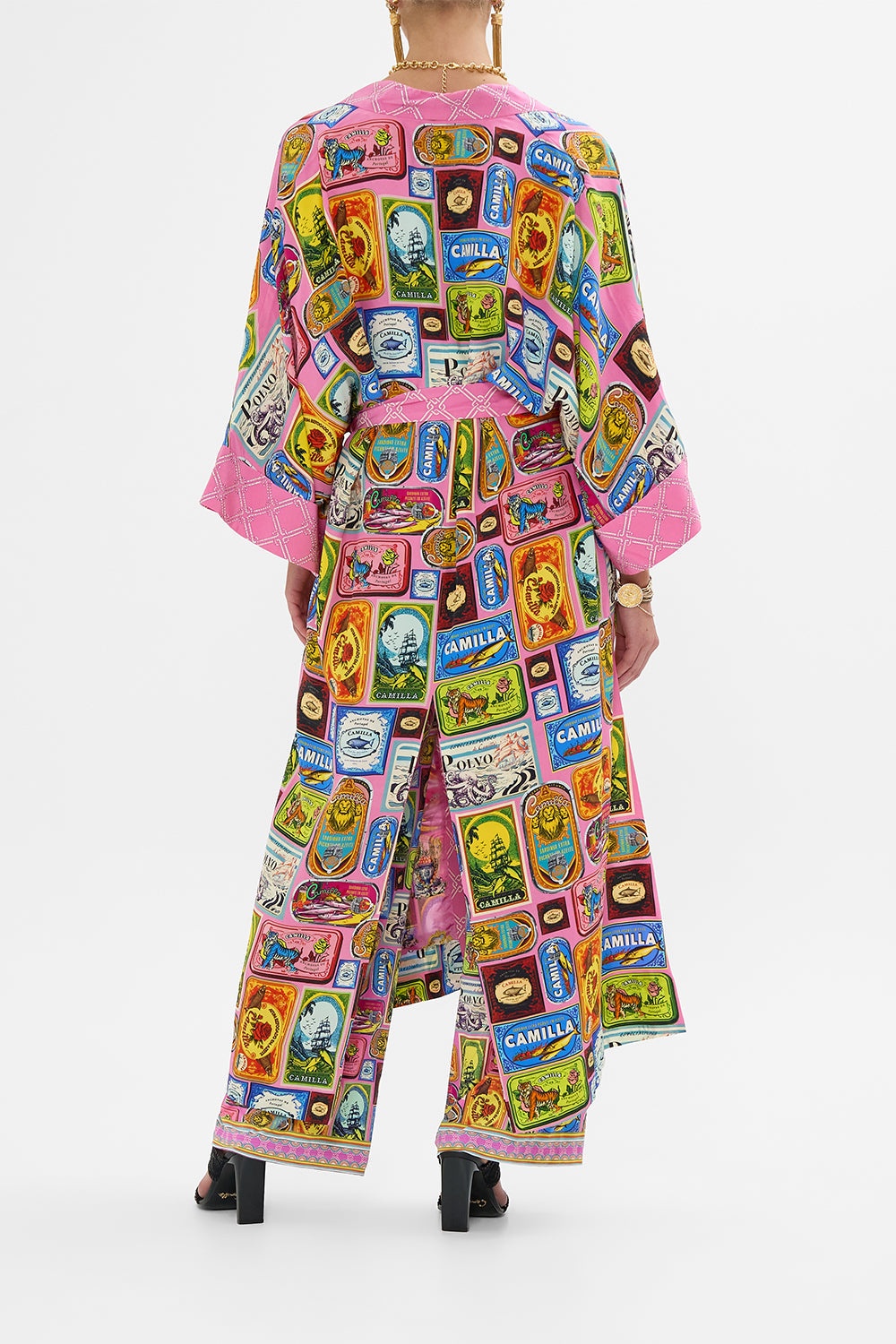 LONG ROBE WITH NARROW COLLAR - 3