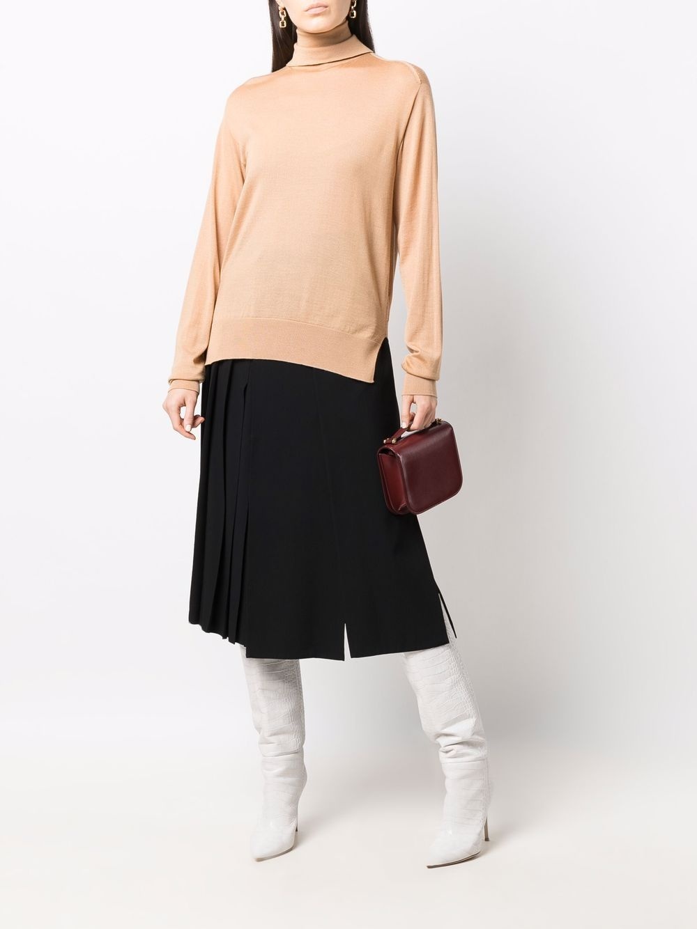roll-neck fine-knit jumper - 2