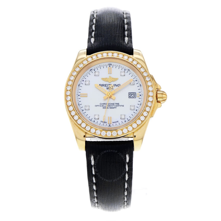 Pre-owned Breitling Galactic Quartz Chronometer Diamond Ladies Watch H7133053/A803-208X - 2