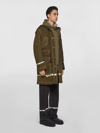 Marni LONG PARKA IN GARMENT-DYED BULL DENIM WITH HOOD outlook