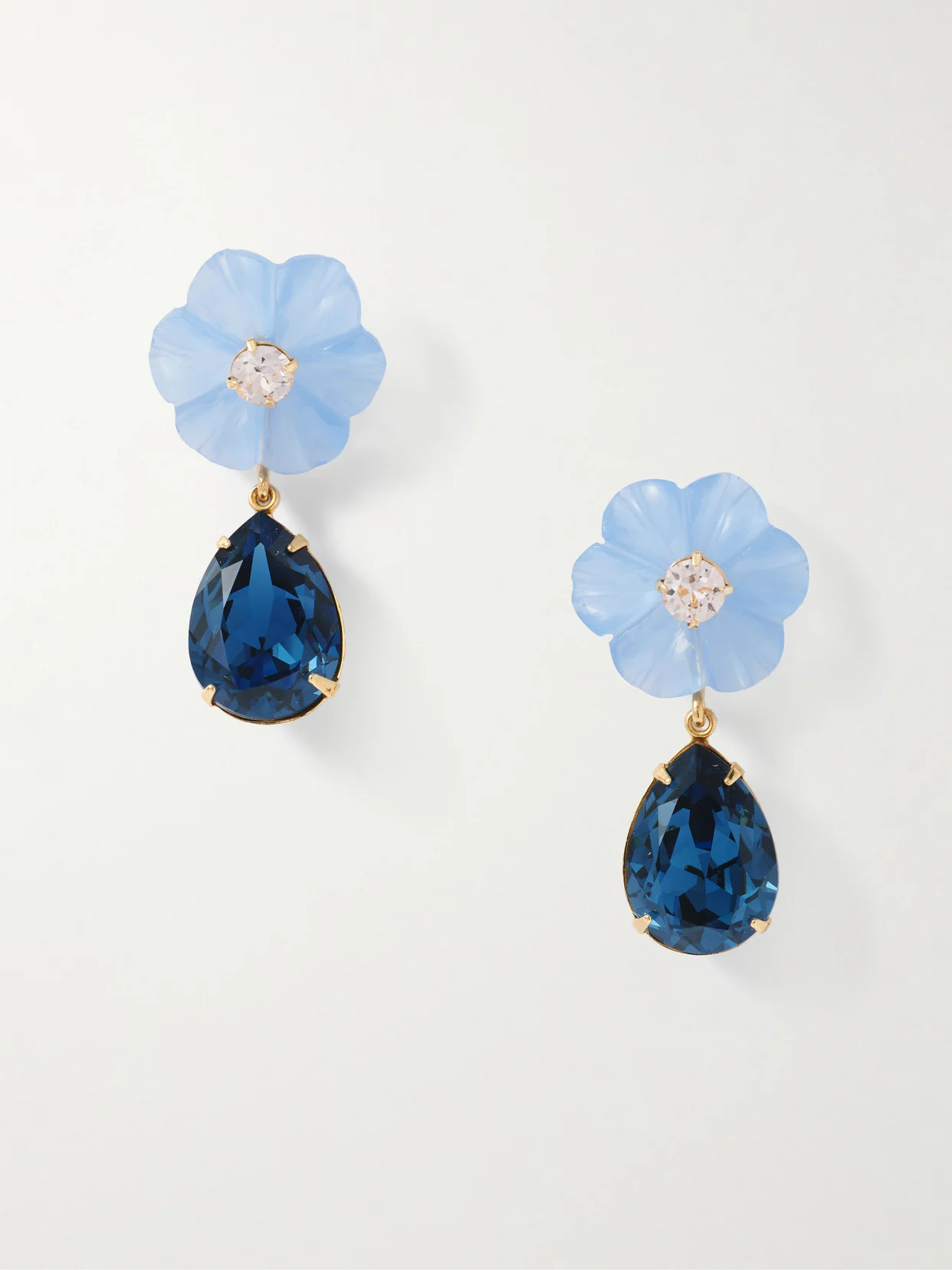 Juna Gold-plated, Crystal And Chalcedony Earrings - 1