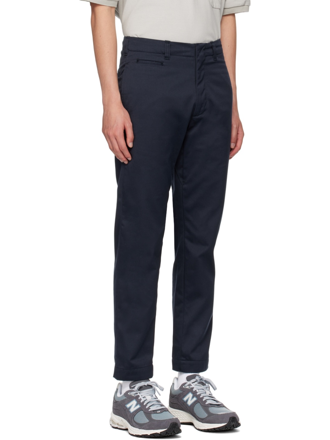 Navy Straight-Leg Trousers - 2