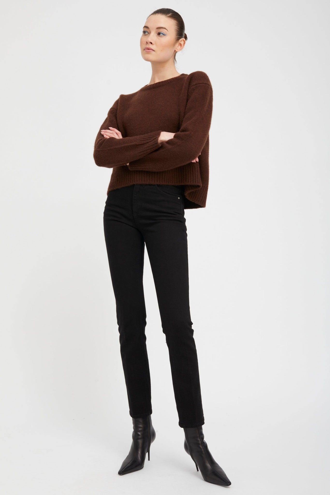 MOCHA HEAVY CASHMERE SWEATER - 2