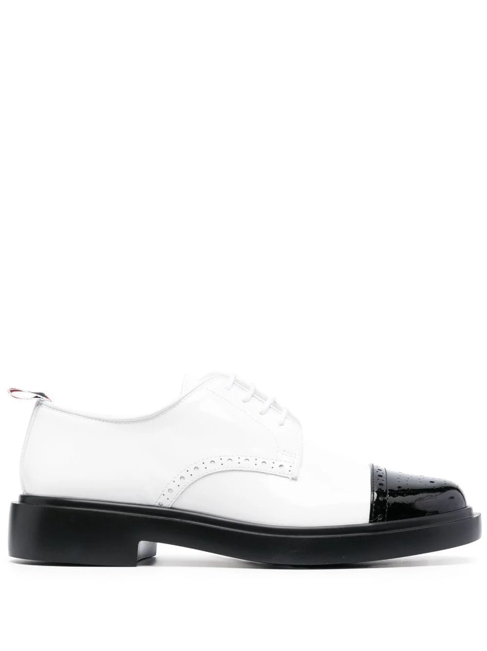 CAP TOE DERBY W/ LIGHTWEIGHT RUBBER SOLE IN SOFT PATENT LEATHER - 1