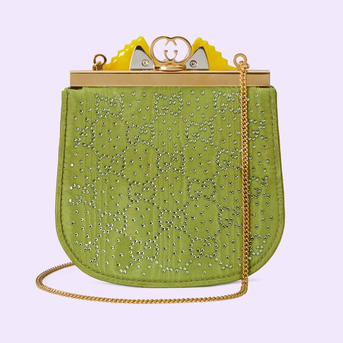 GG moire fabric handbag with bow - 4