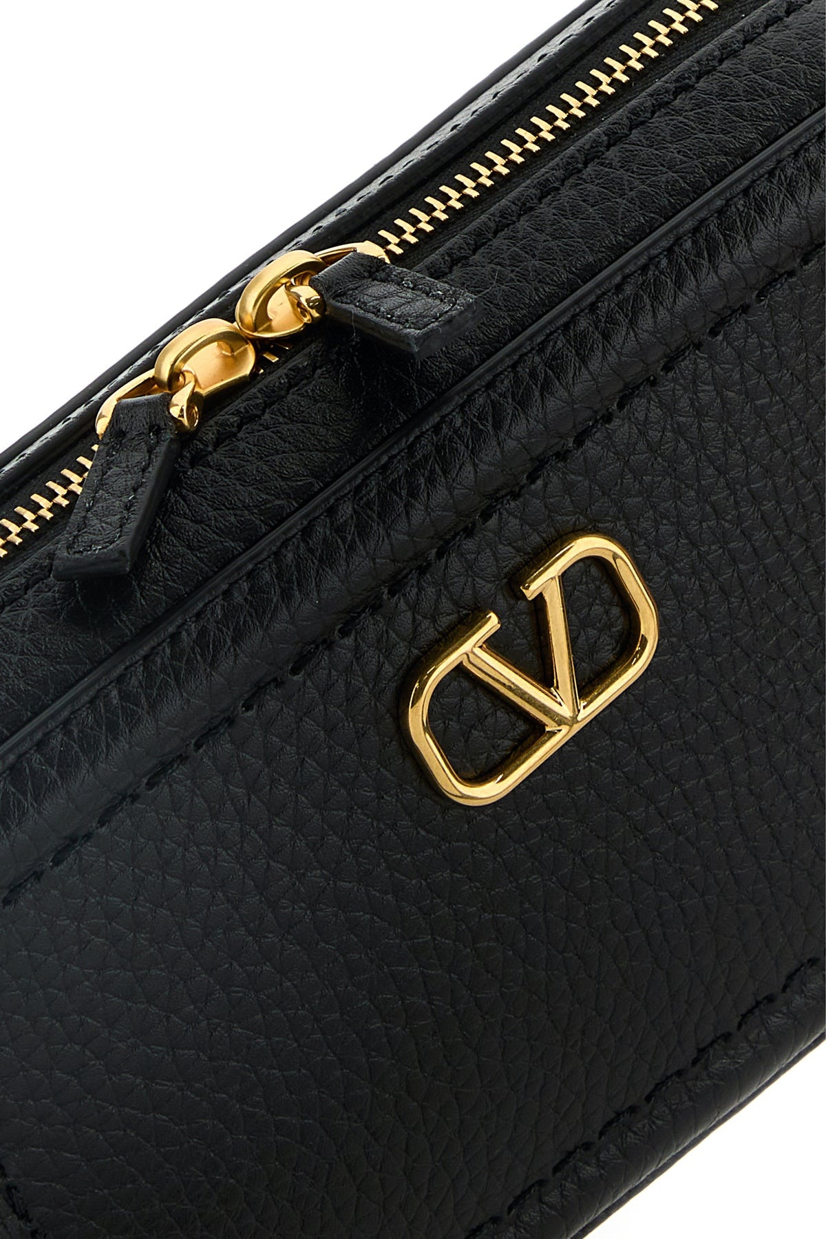 Black leather VLogo crossbody bag - 4