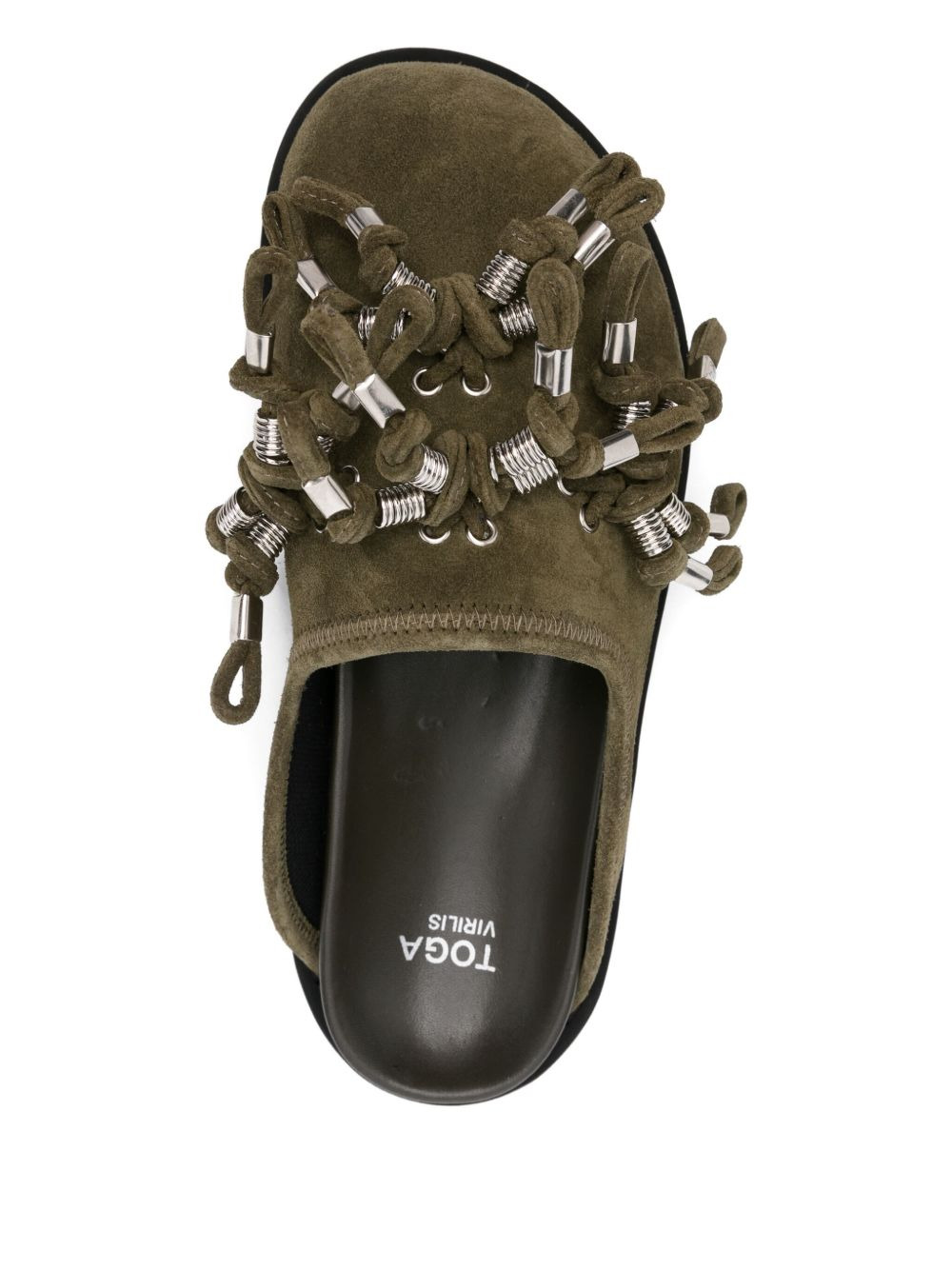 knotted-detail suede mules - 4