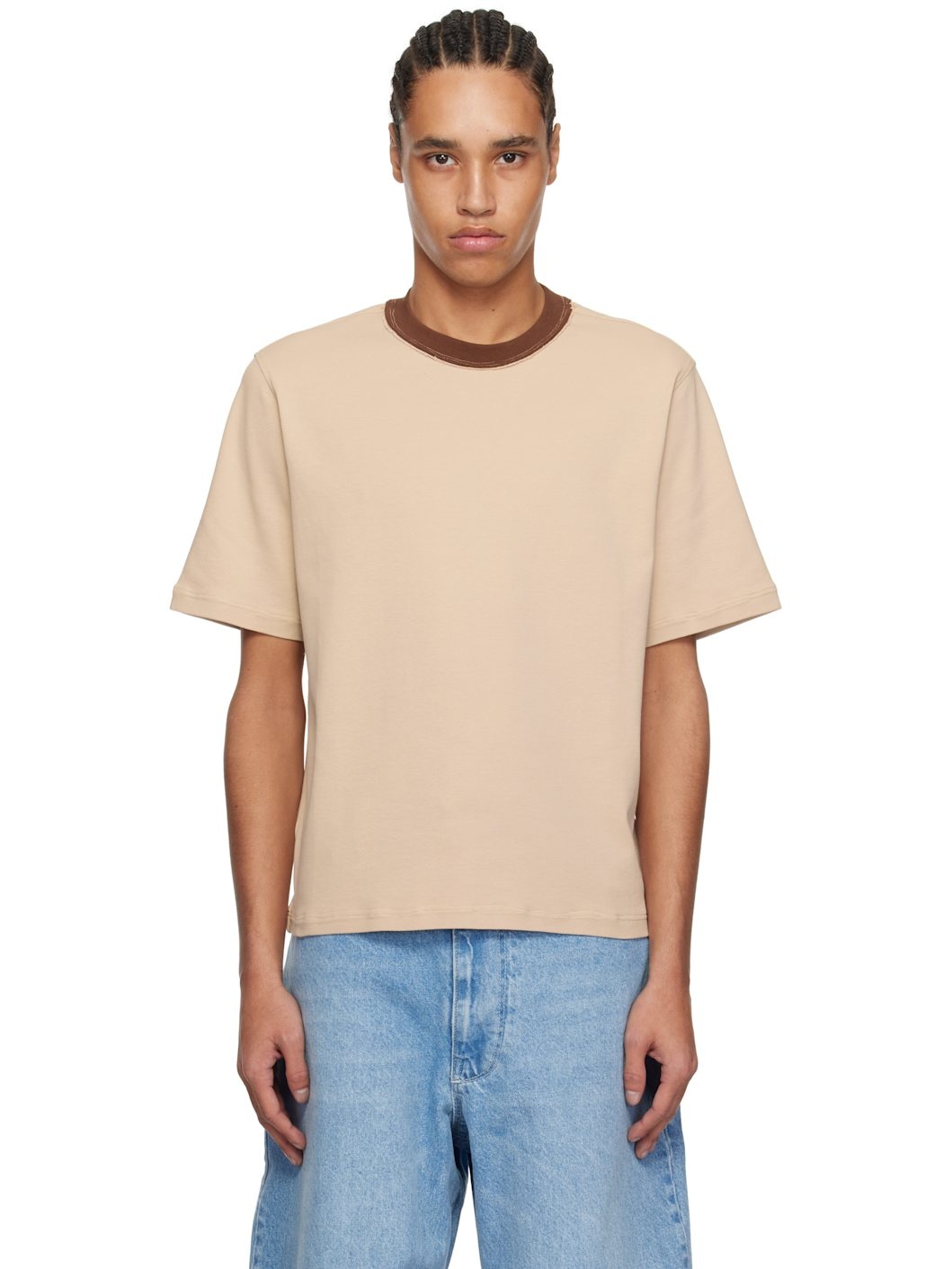 Brown Normal 1/1 Rib T-shirt - 1
