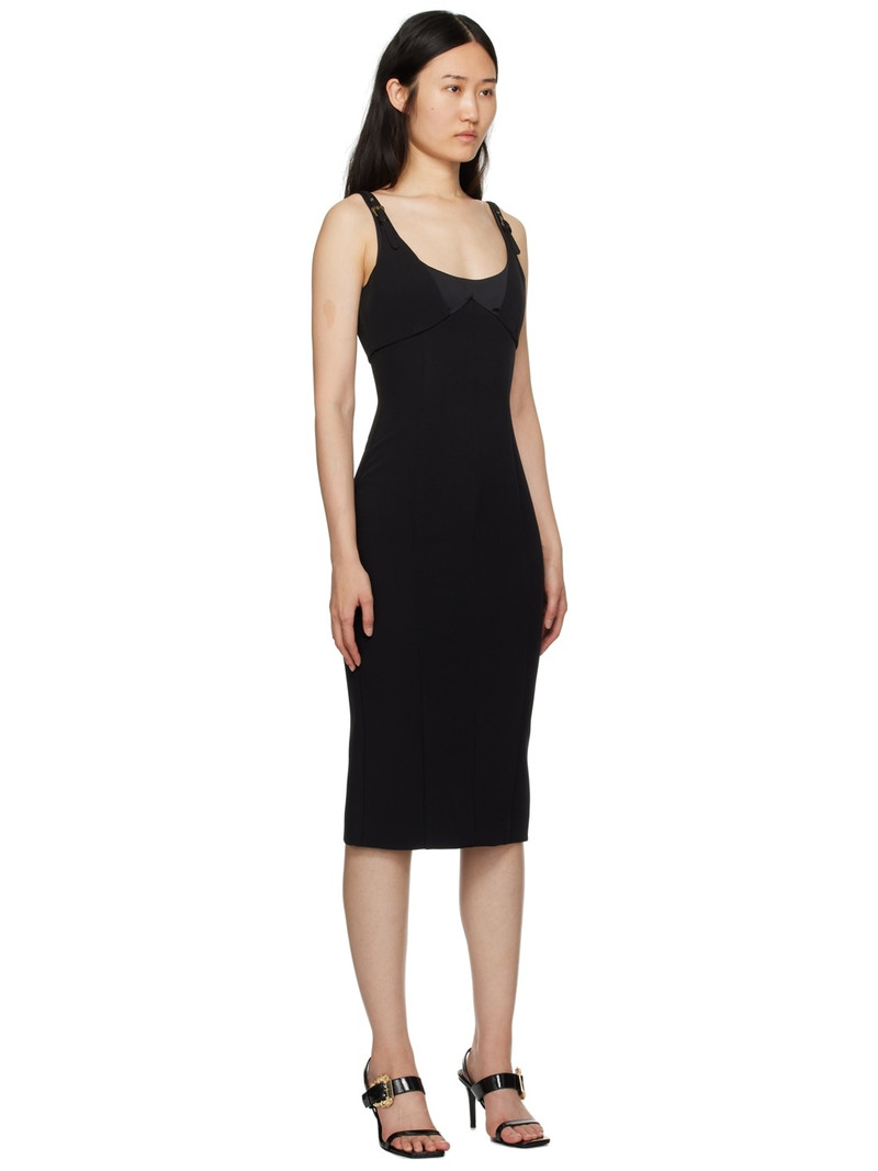 Black Paneled Midi Dress 2