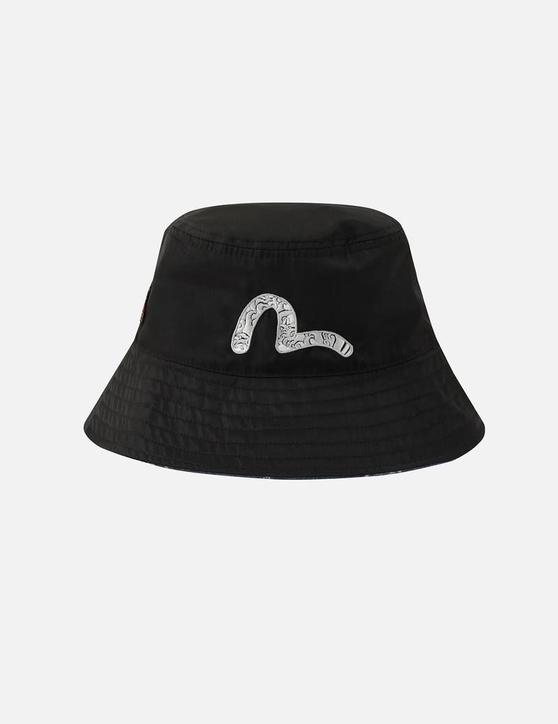 SEAGULL EMBROIDERY REVERSIBLE BUCKET HAT 1