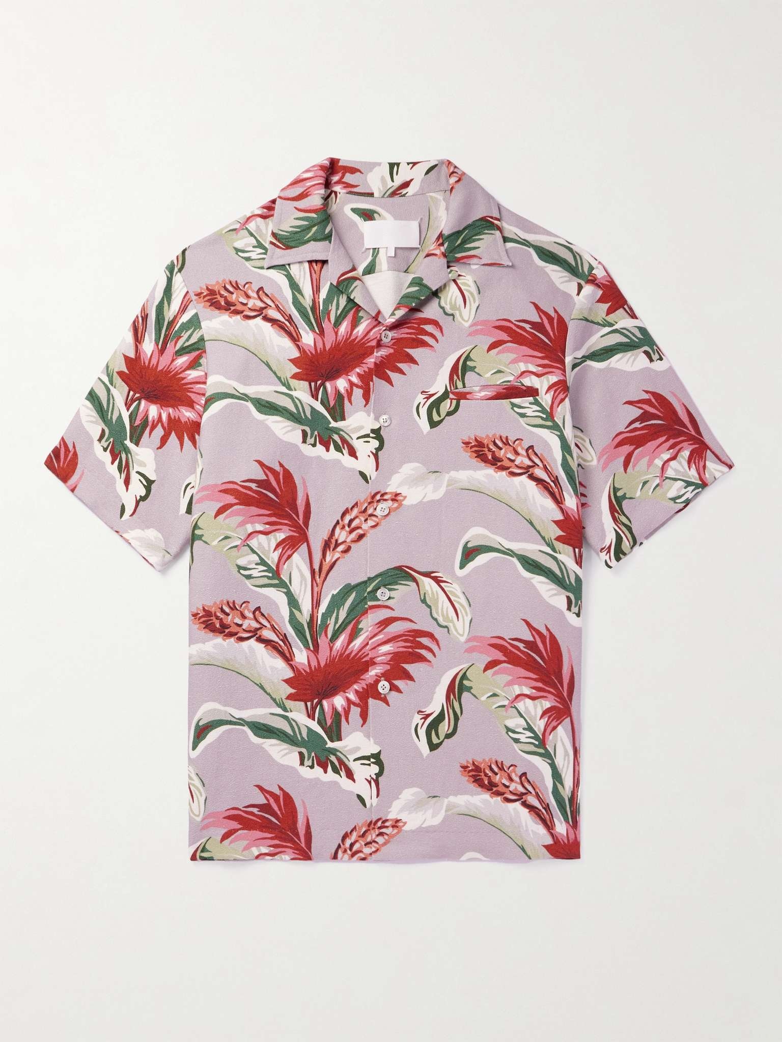 Camp-Collar Printed Linen and Cotton-Blend Shirt - 1