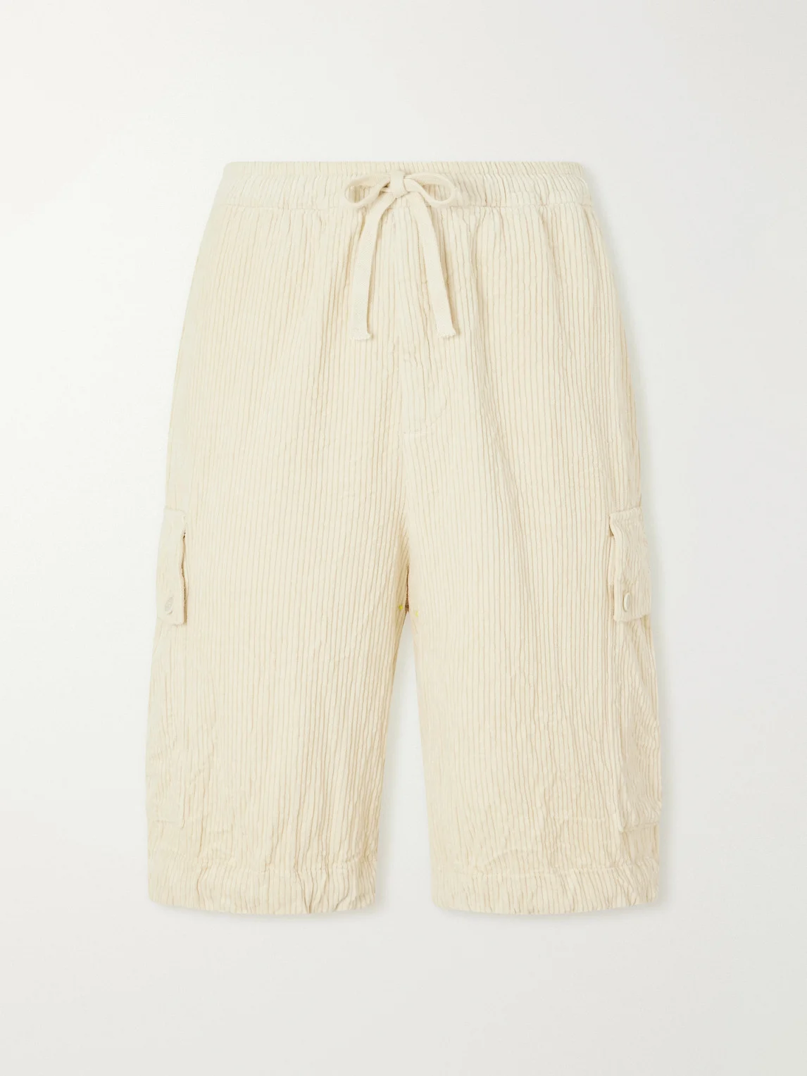 Wide-Leg Cotton-Corduroy Cargo Shorts - 1