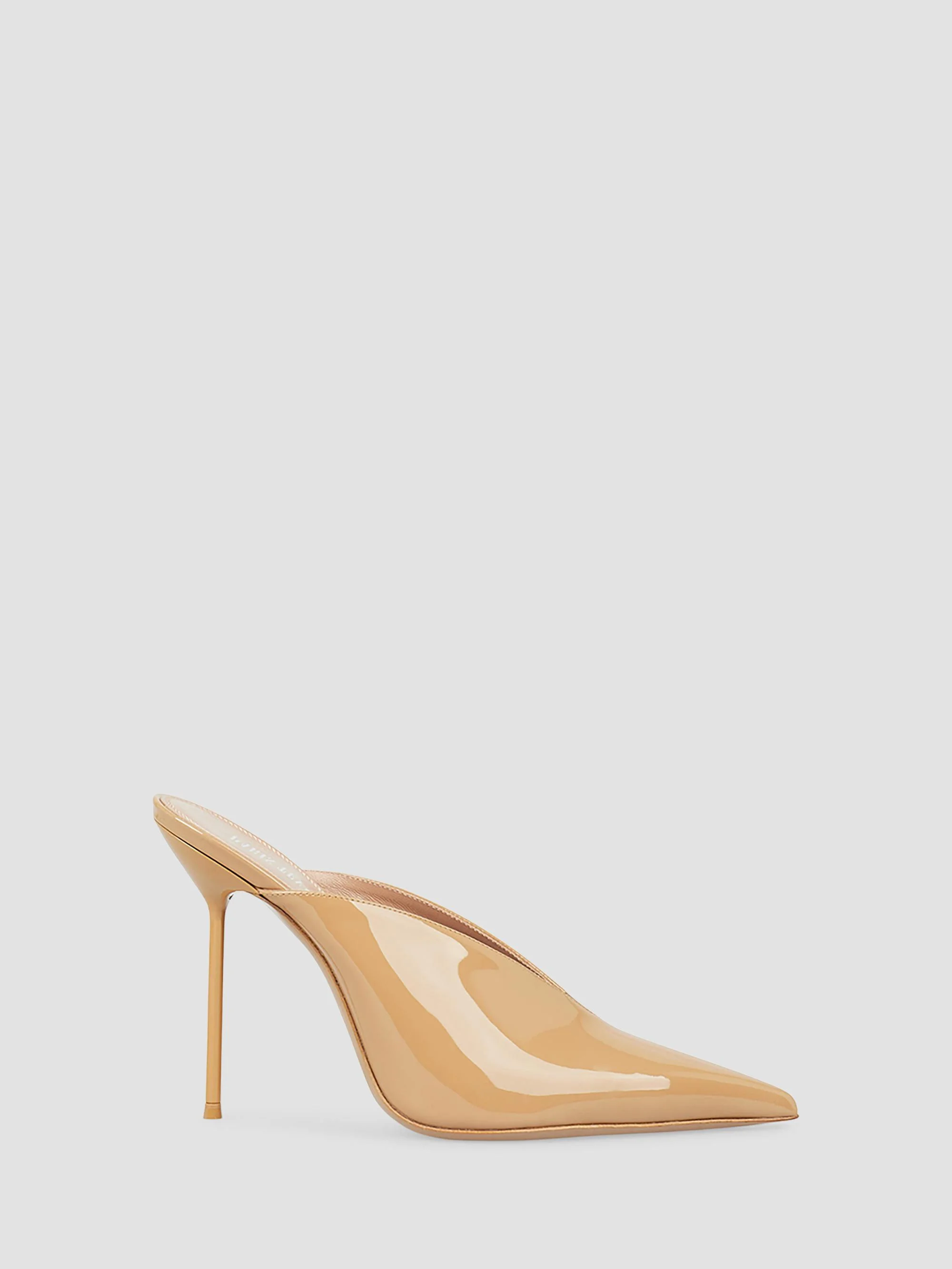 Women's Lidia 105MM Patent Leather Mules - Beige - 1