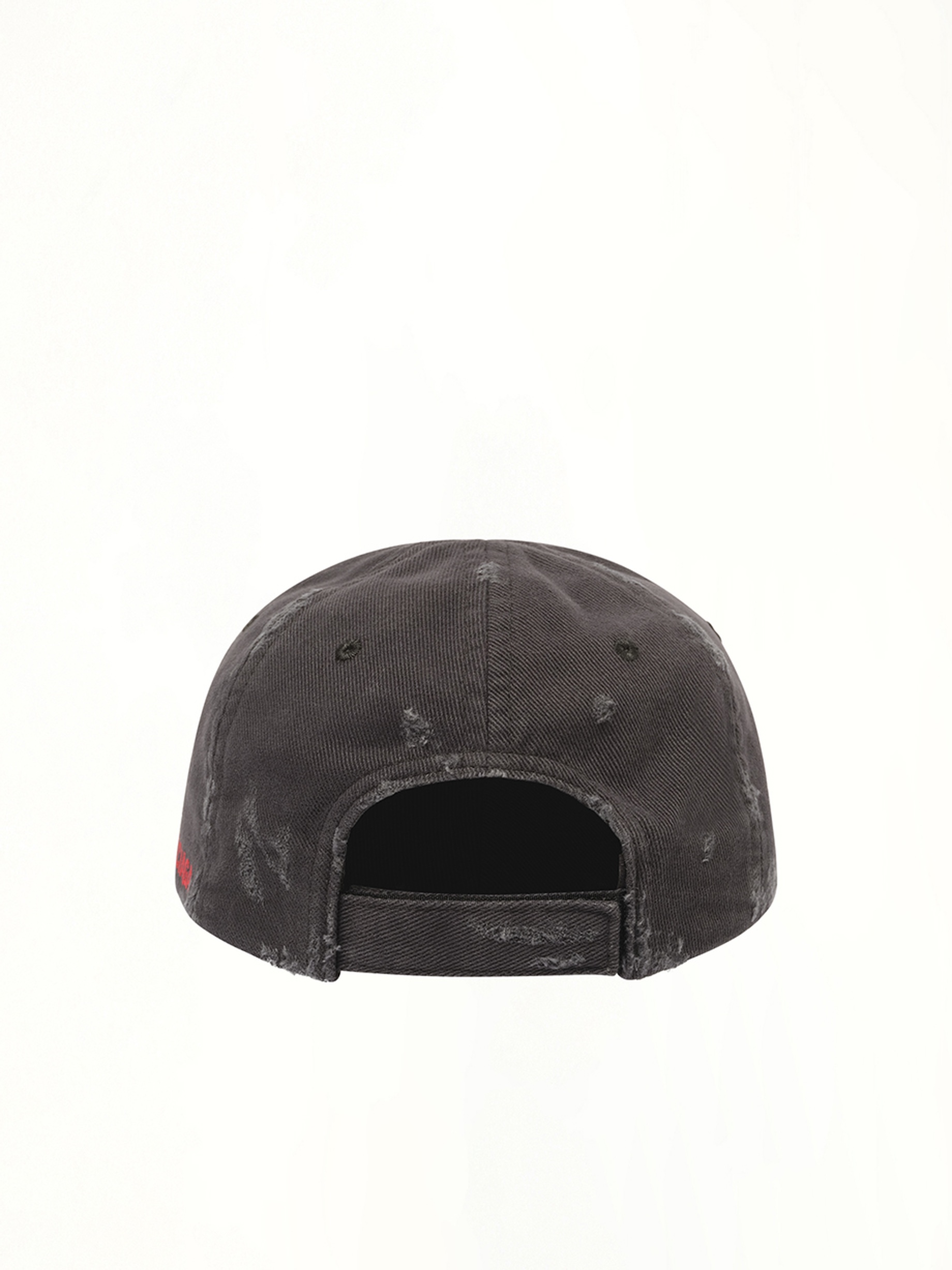 World Cap in Faded Wash Black/Red - 3